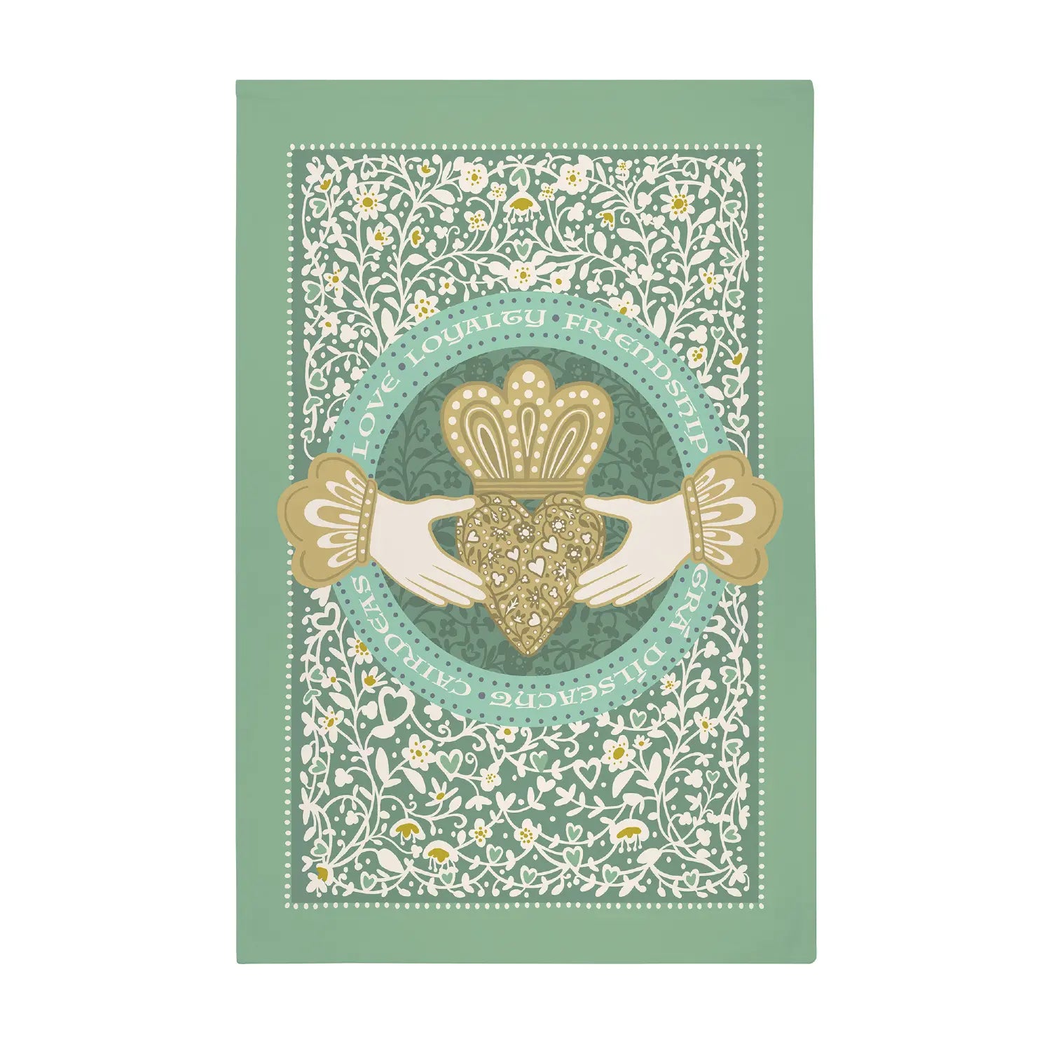 Claddagh Ring Cotton Tea Towel by Ulster Weavers