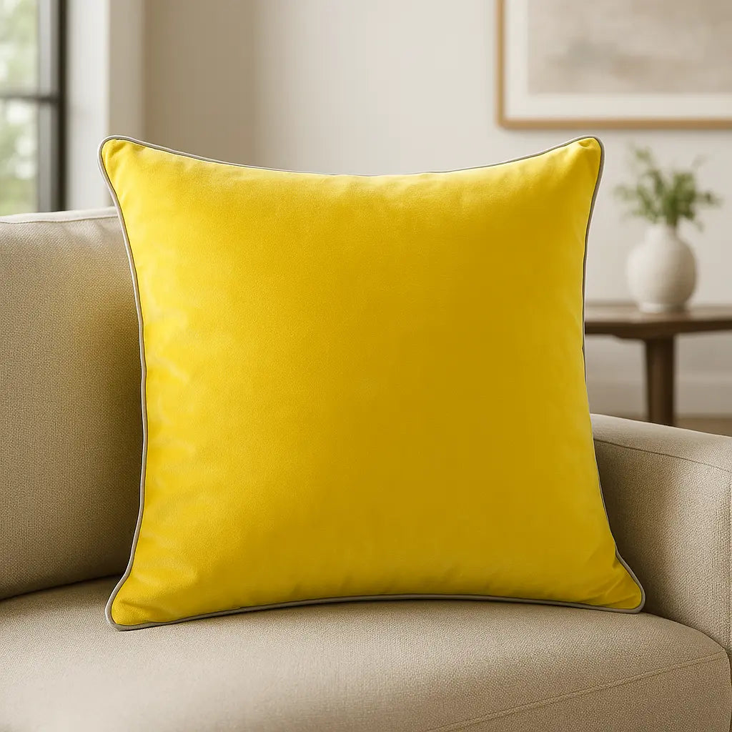 Meridian Velvet Piped Cushion Cover 22" x 22" (55cm x 55cm) by Paoletti