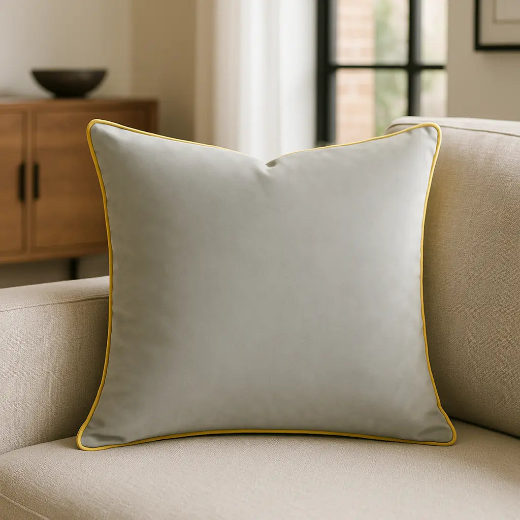 Meridian Velvet Piped Cushion Cover 22" x 22" (55cm x 55cm) by Paoletti