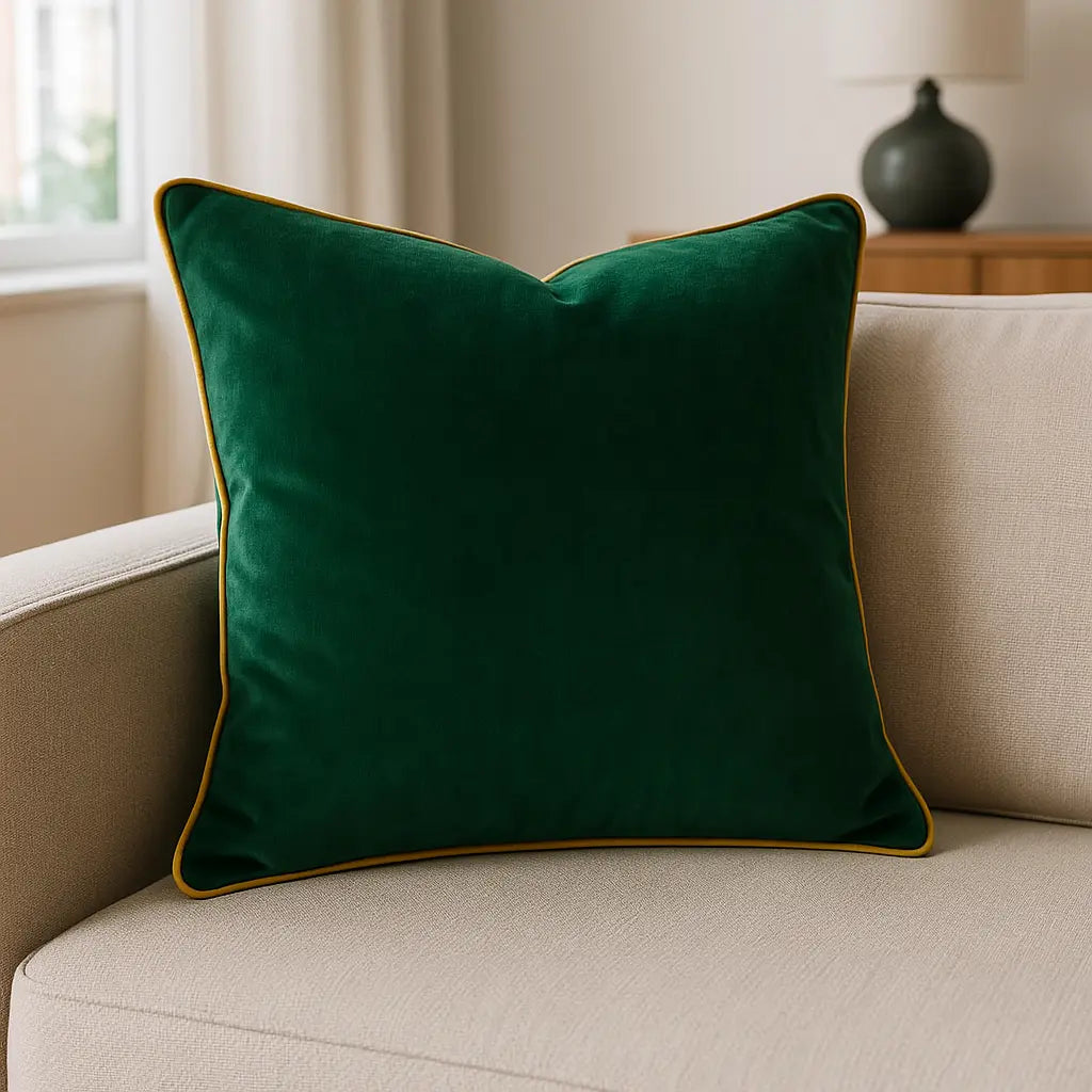 Meridian Velvet Piped Cushion Cover 22" x 22" (55cm x 55cm) by Paoletti