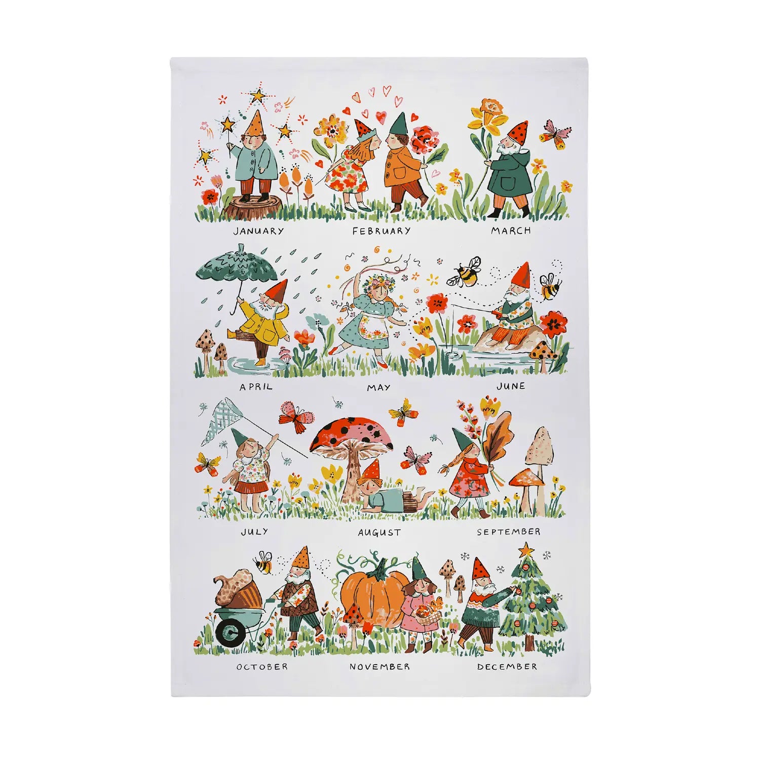 Gnome for the Holidays Cotton Tea Towel by Ulster Weavers