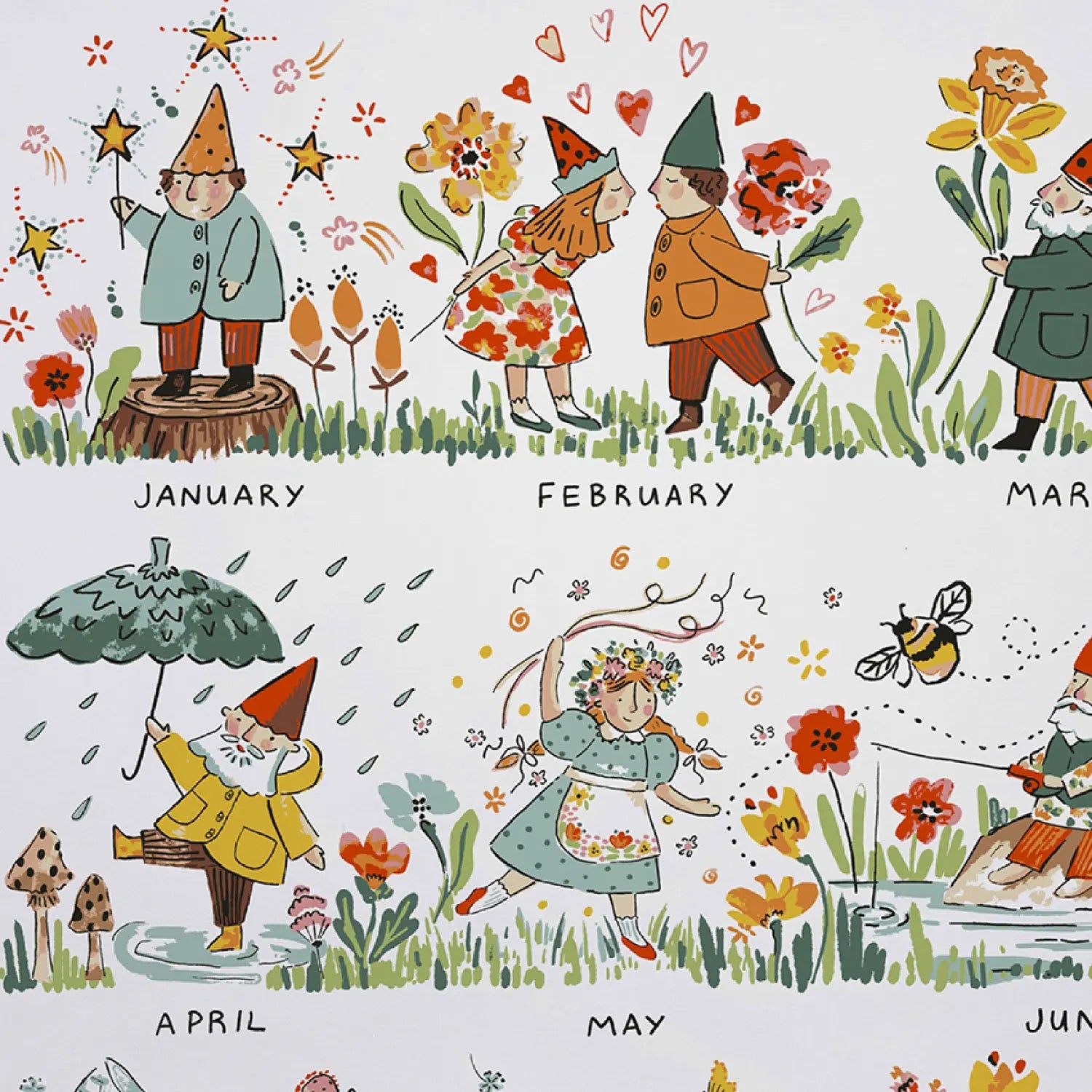 Gnome for the Holidays Cotton Tea Towel by Ulster Weavers