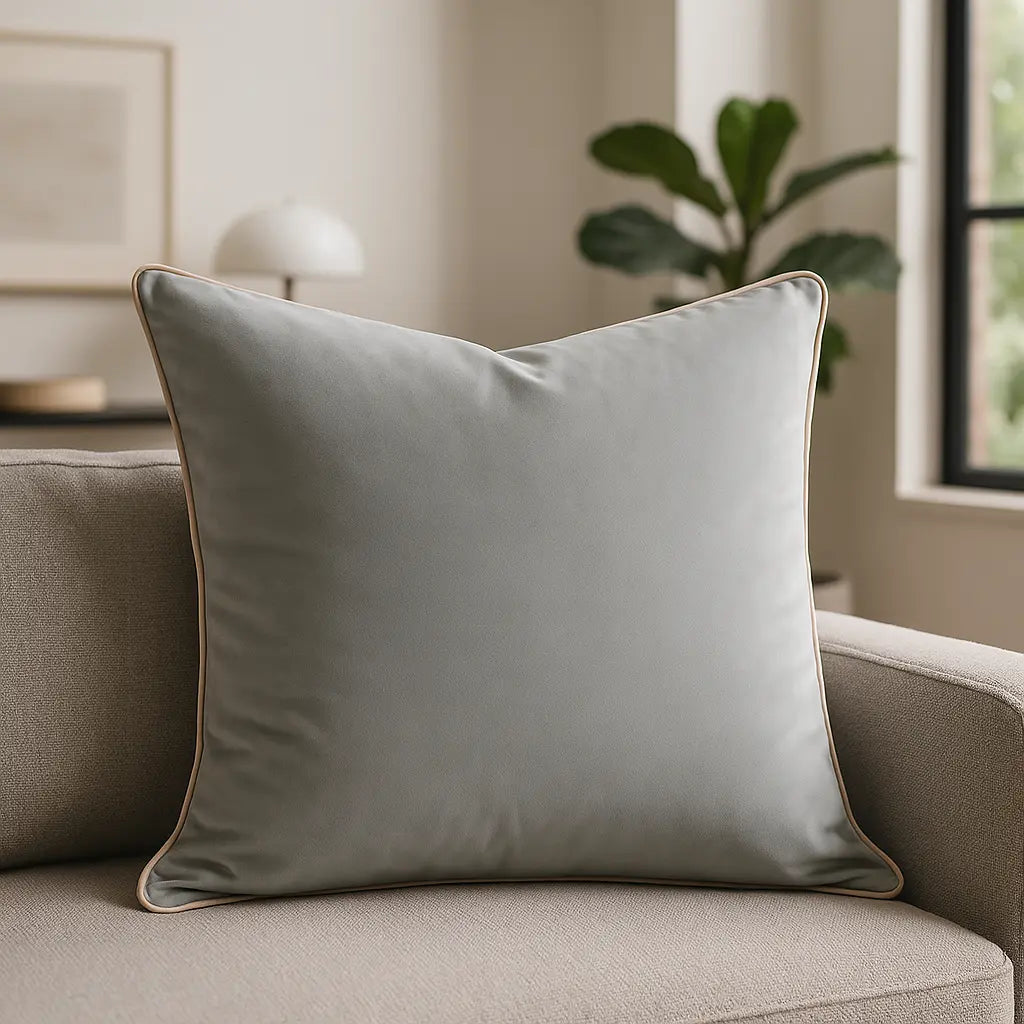 Meridian Velvet Piped Cushion Cover 22" x 22" (55cm x 55cm) by Paoletti