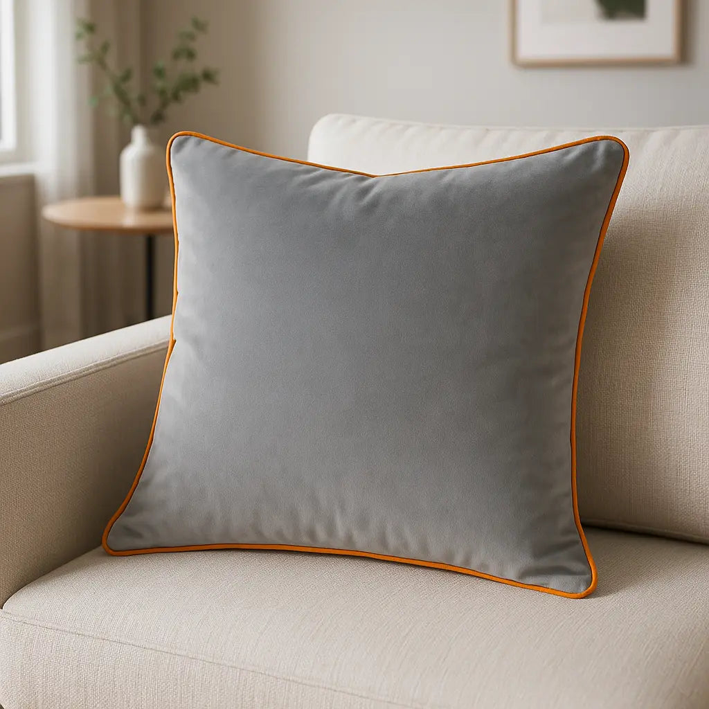 Meridian Velvet Piped Cushion Cover 22" x 22" (55cm x 55cm) by Paoletti