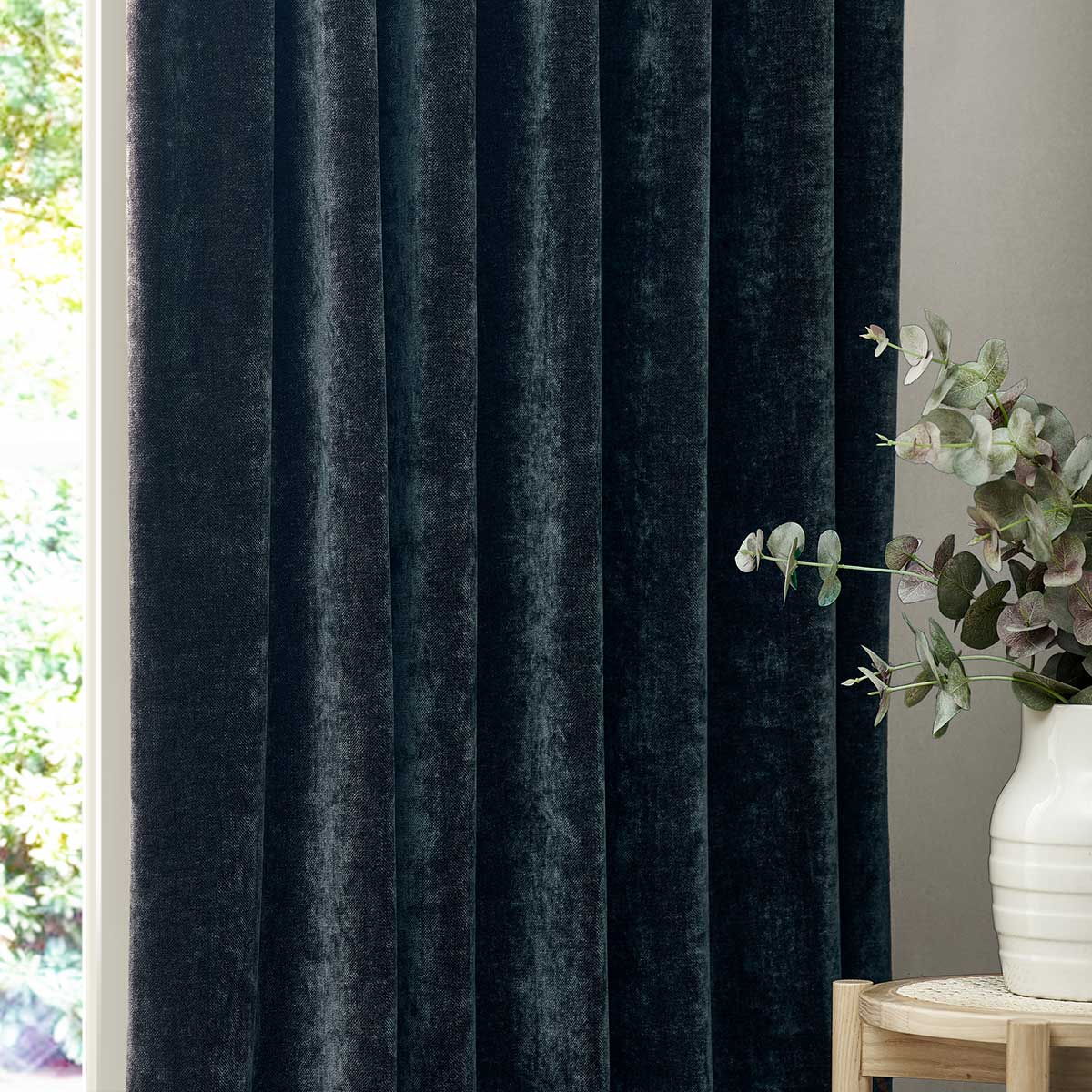 Heavy Chenille Lined Tape Top Pencil Pleat Curtains by Yard