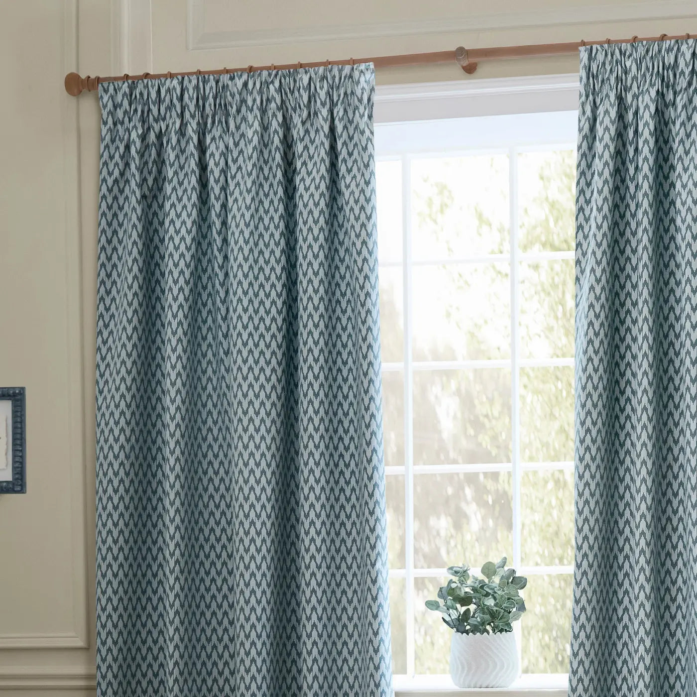 Hutton Tape Top Pencil Pleat Curtains by Sanderson