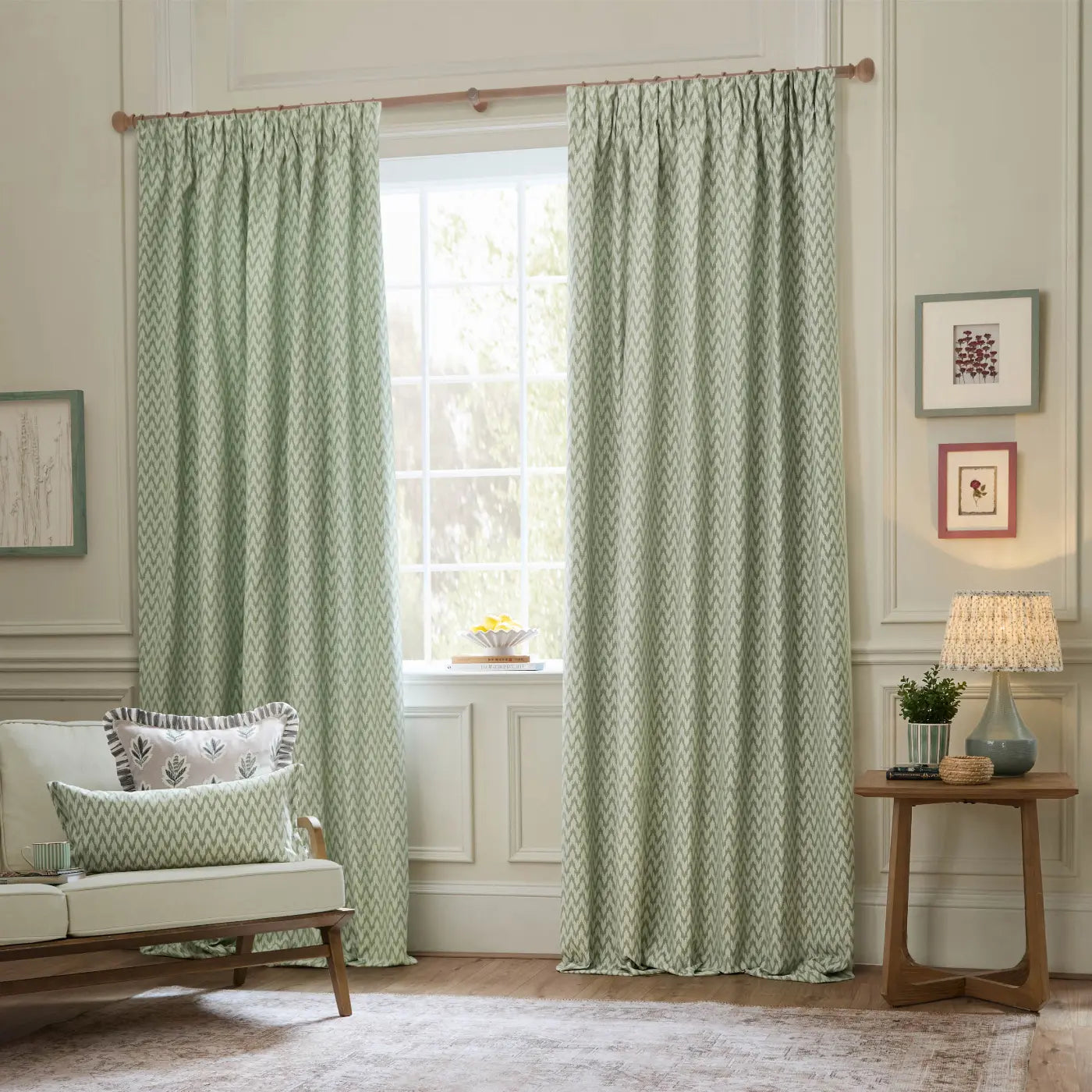 Hutton Tape Top Pencil Pleat Curtains by Sanderson