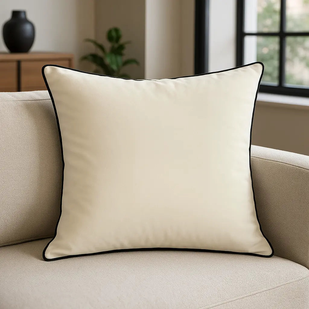 Meridian Velvet Piped Cushion Cover 22" x 22" (55cm x 55cm) by Paoletti