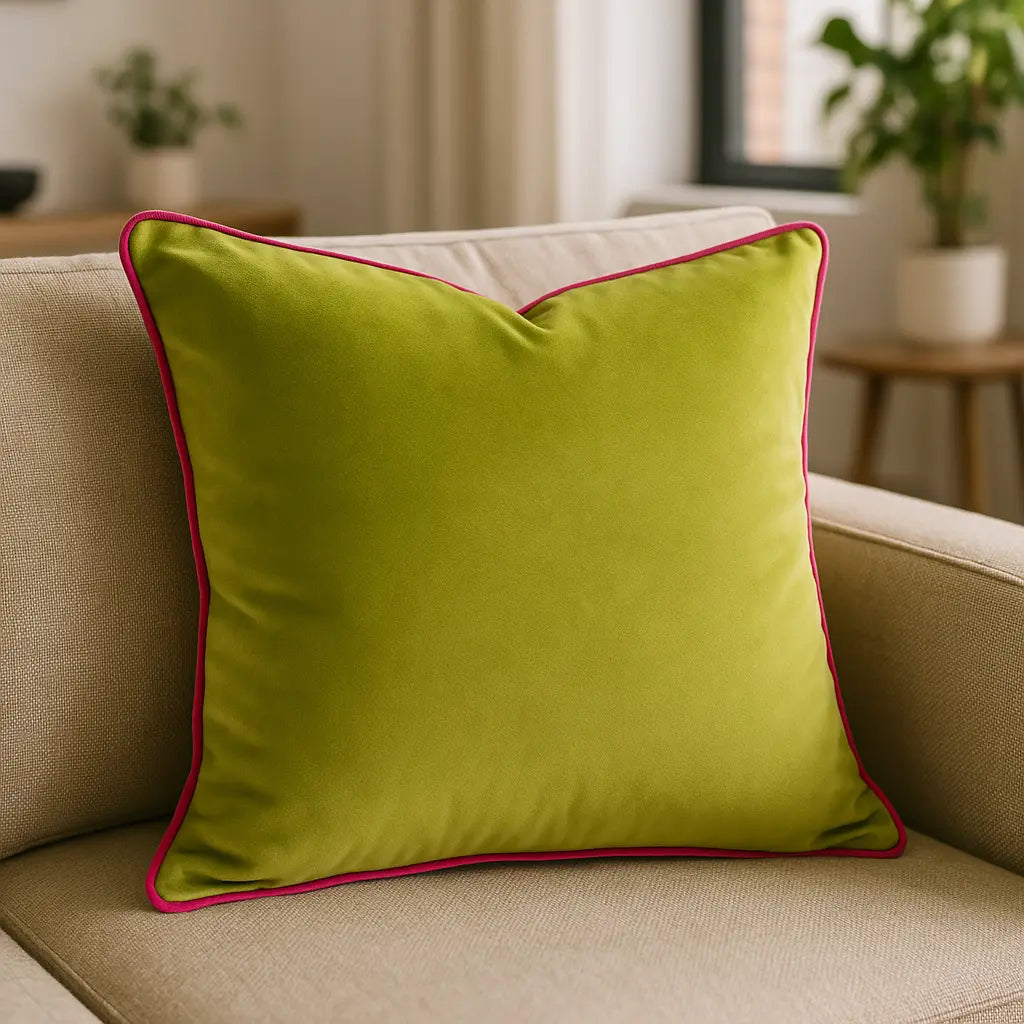 Meridian Velvet Piped Cushion Cover 22" x 22" (55cm x 55cm) by Paoletti