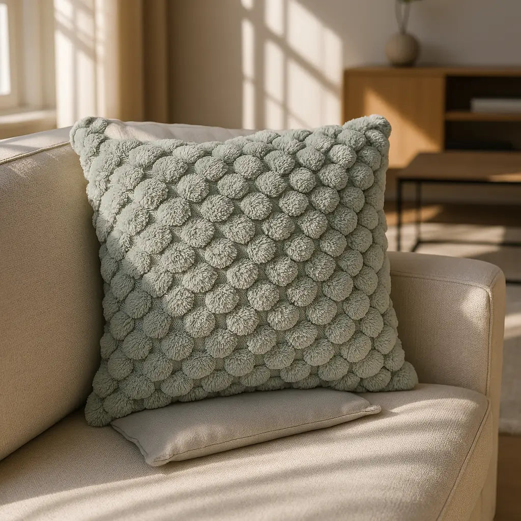 Lush Faux Rabbit Fur Cushion Cover 17" x 17" (43cm x 43cm) by Emma Barclay