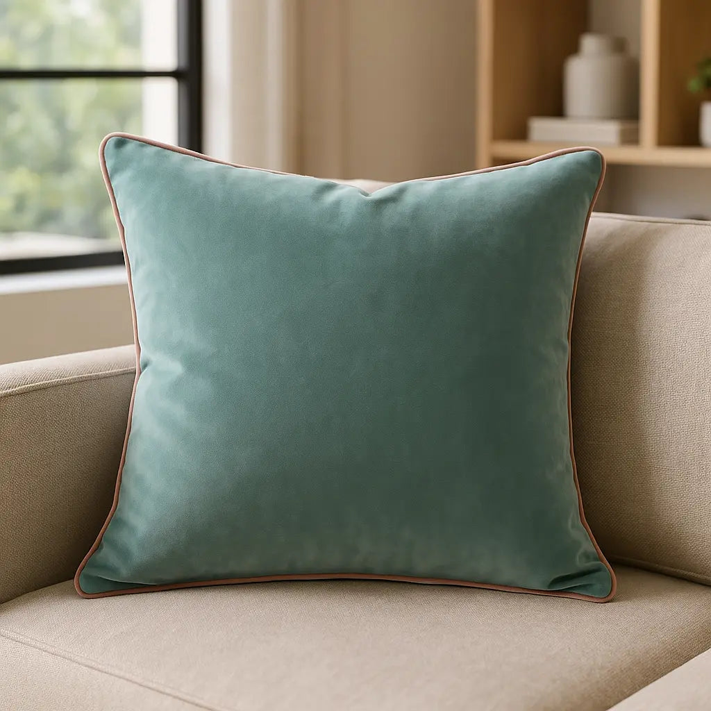 Meridian Velvet Piped Cushion Cover 22" x 22" (55cm x 55cm) by Paoletti