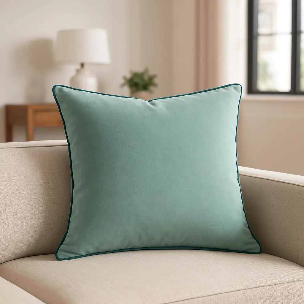 Meridian Velvet Piped Cushion Cover 22" x 22" (55cm x 55cm) by Paoletti