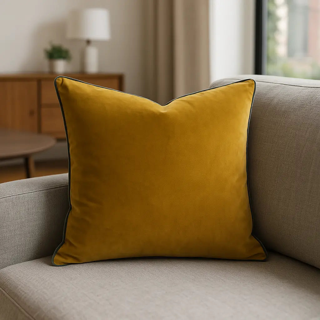 Meridian Velvet Piped Cushion Cover 22" x 22" (55cm x 55cm) by Paoletti