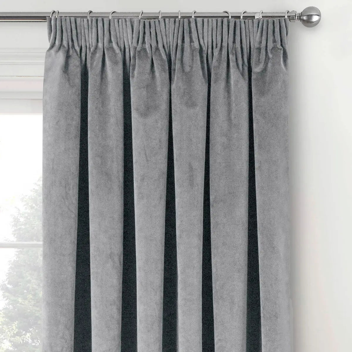 Oxford Velvet Blackout Tape Top Pencil Pleat Curtains by Enhanced Living