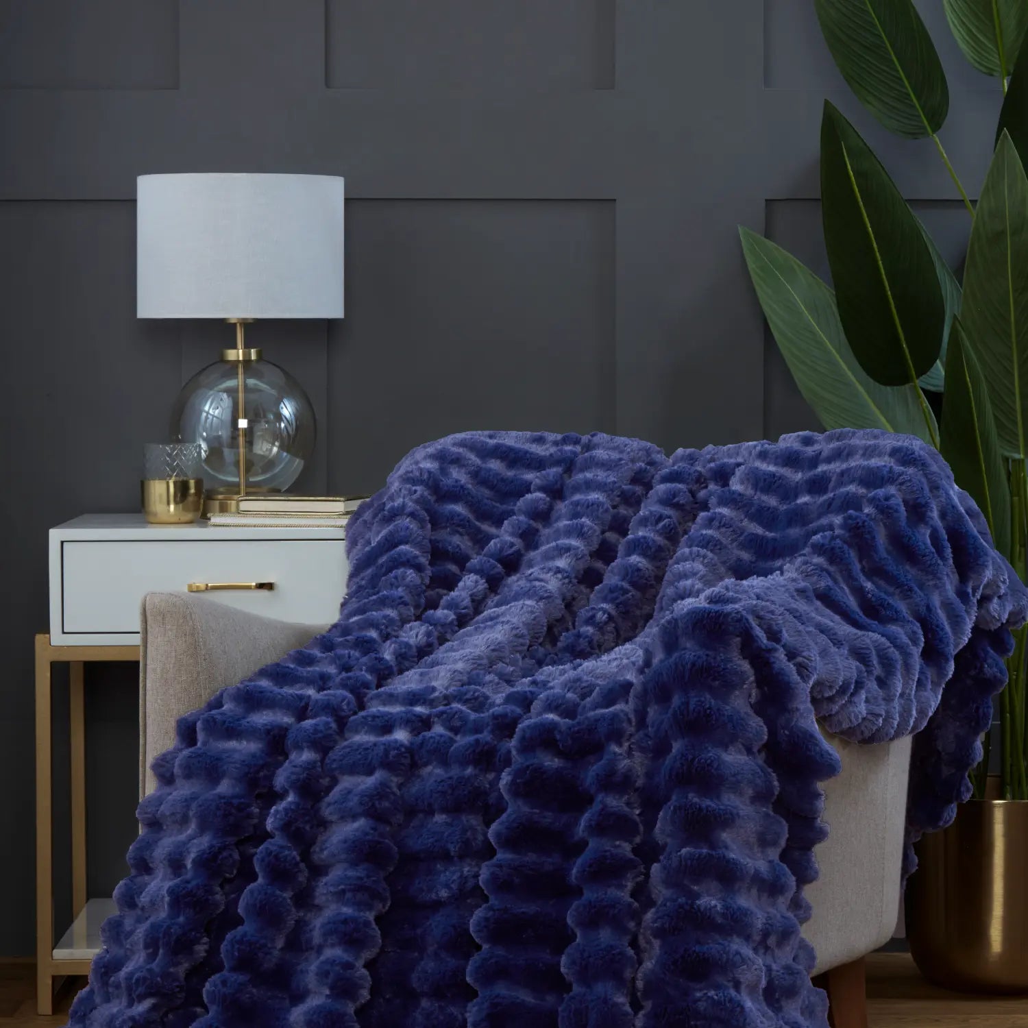 Rabbit Faux Fur Blanket Throw by Rapport Home