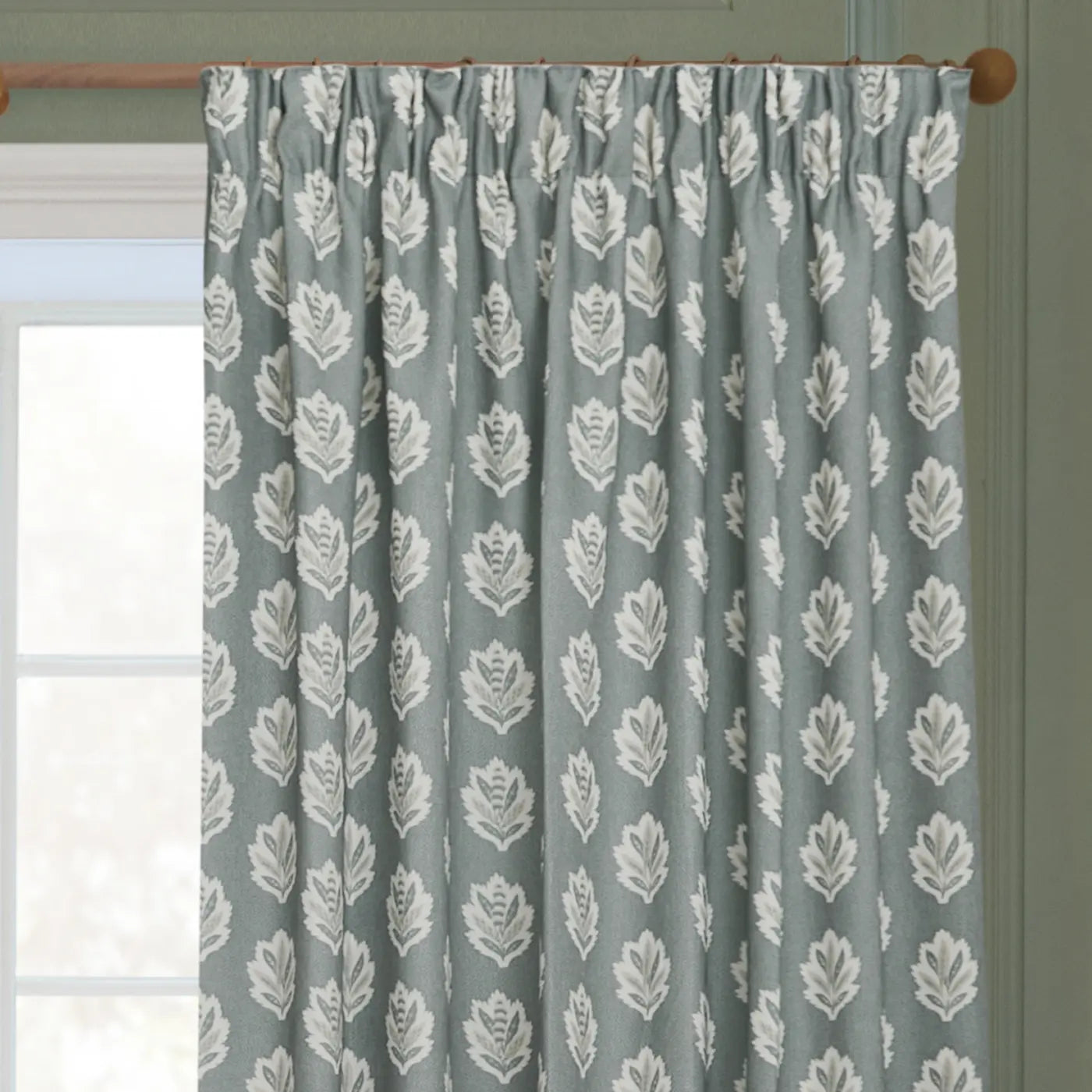 Sessile Leaf Tape Top Pencil Pleat Curtains by Sanderson