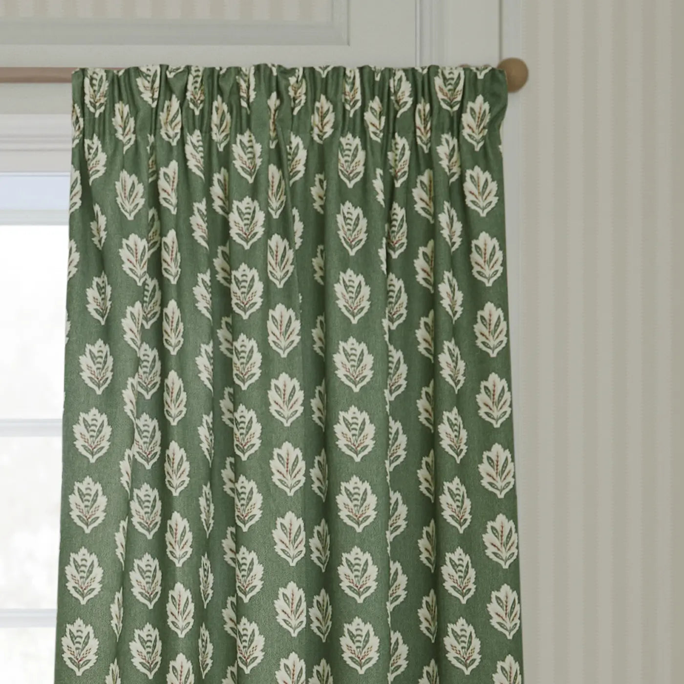 Sessile Leaf Tape Top Pencil Pleat Curtains by Sanderson