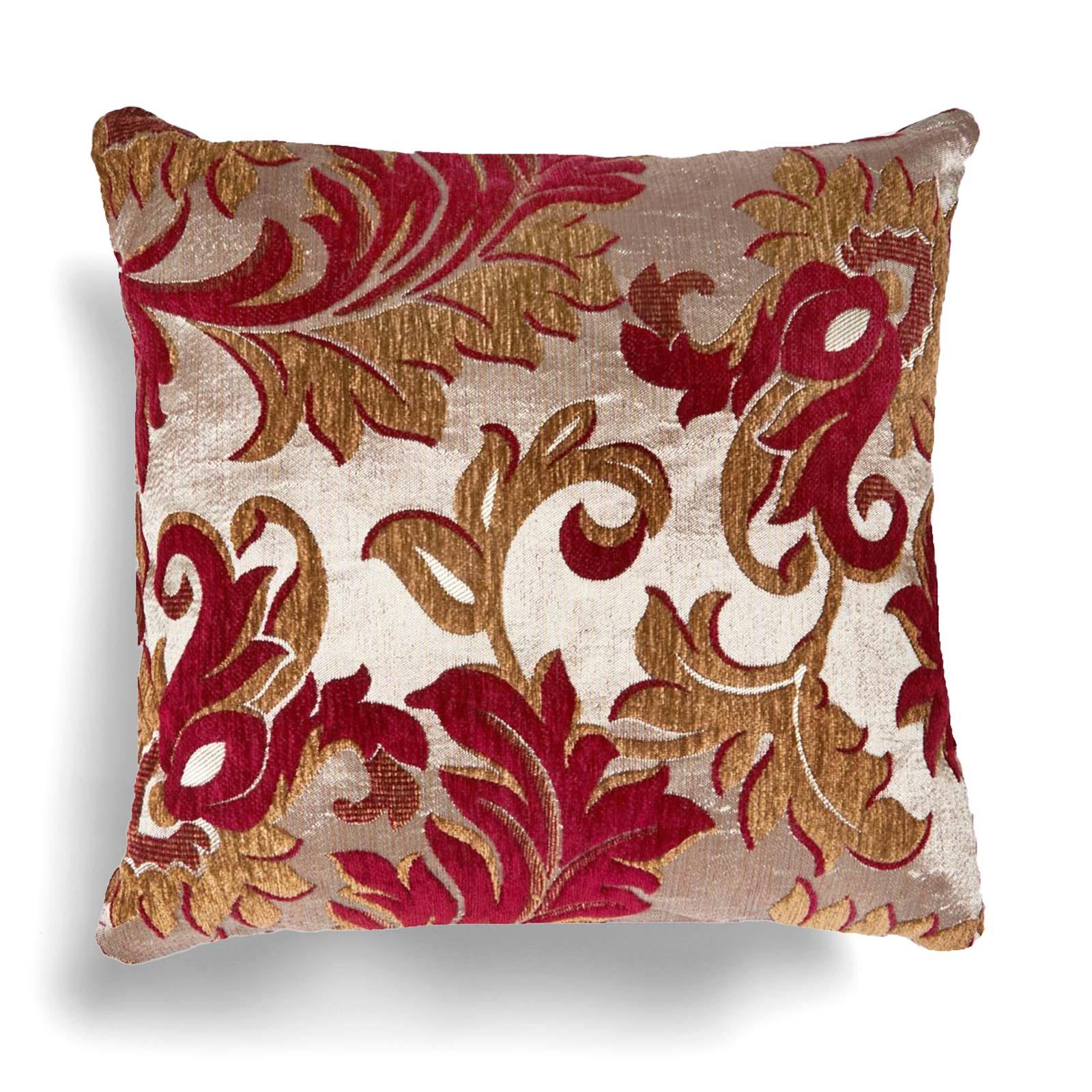 Rome Chenille Cushion Cover Wine by Emma Barclay