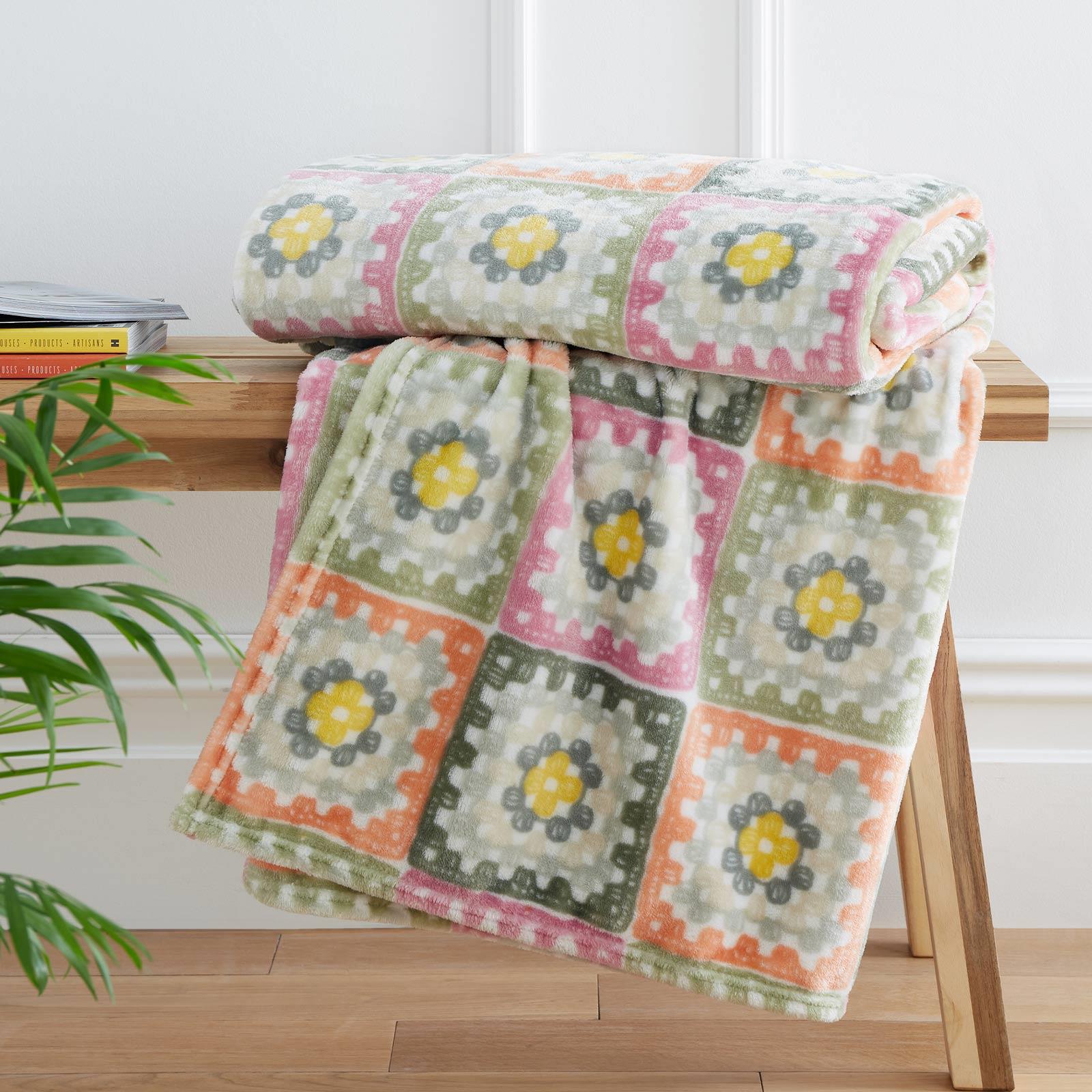 Crochet Print Throw by Catherine Lansfield