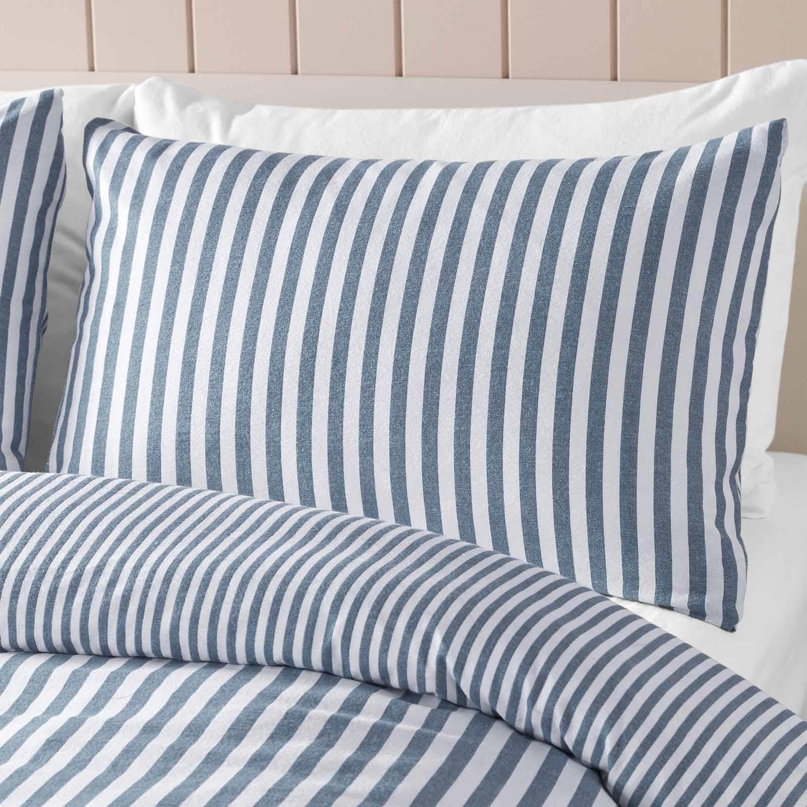 Brushed Cotton Flannelette Stripe Duvet Cover Set by Catherine Lansfield