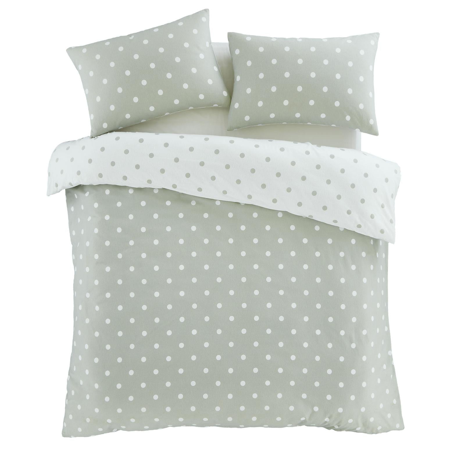 Brushed Polka Dot Duvet Cover Set by Catherine Lansfield