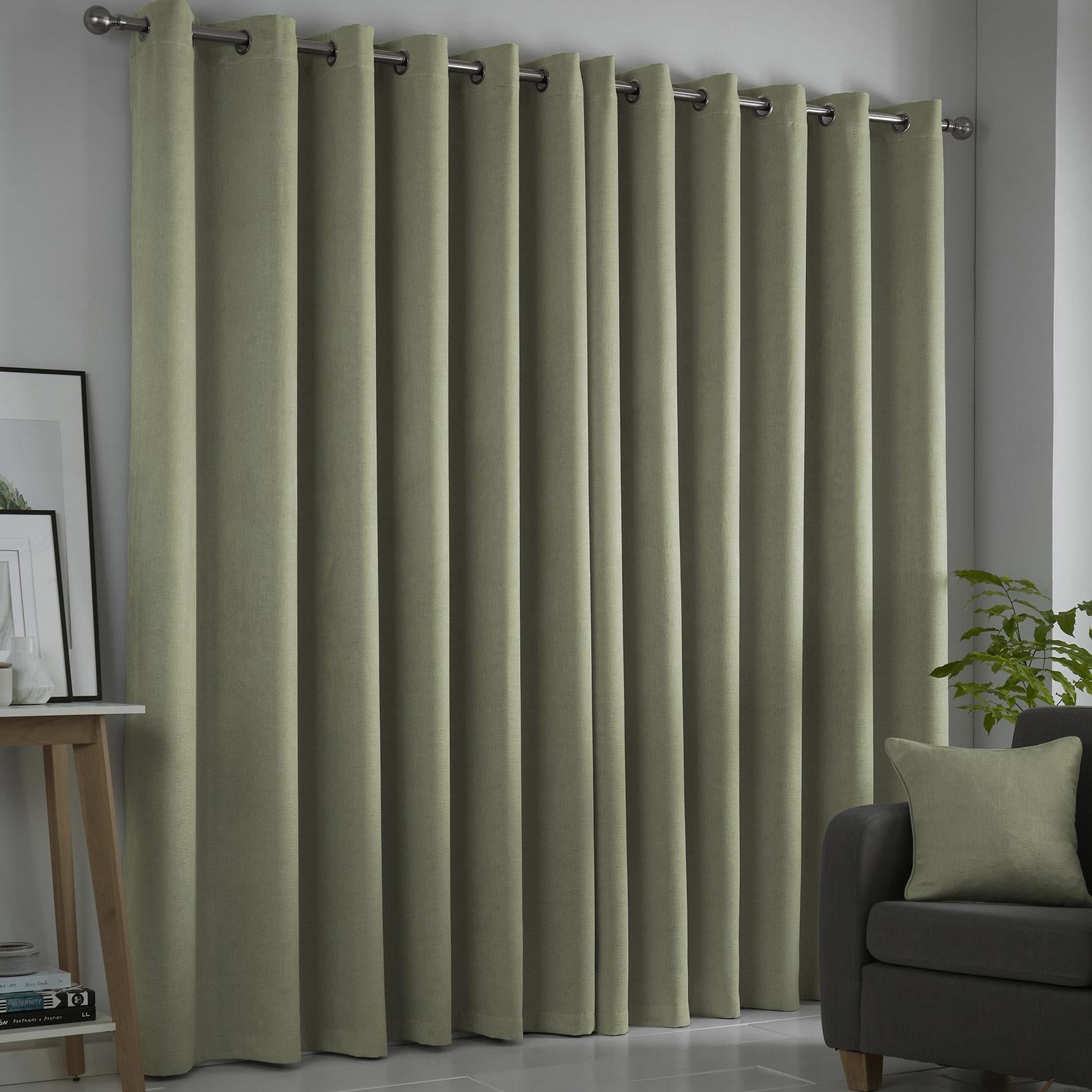 Strata Dim Out Woven Thermal Eyelet Curtains by Fusion