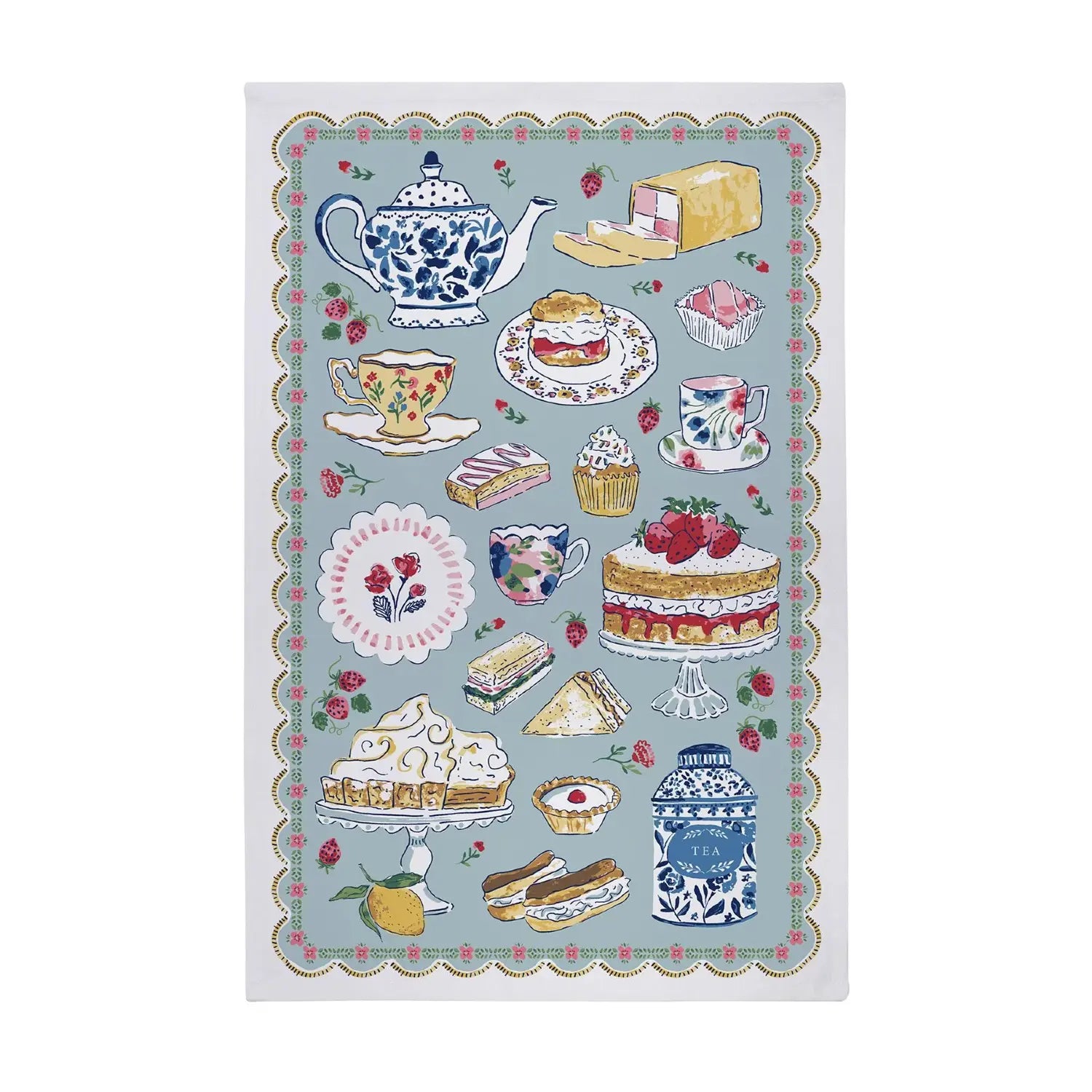 Afternoon Tea Cotton Tea Towel by Ulster Weavers