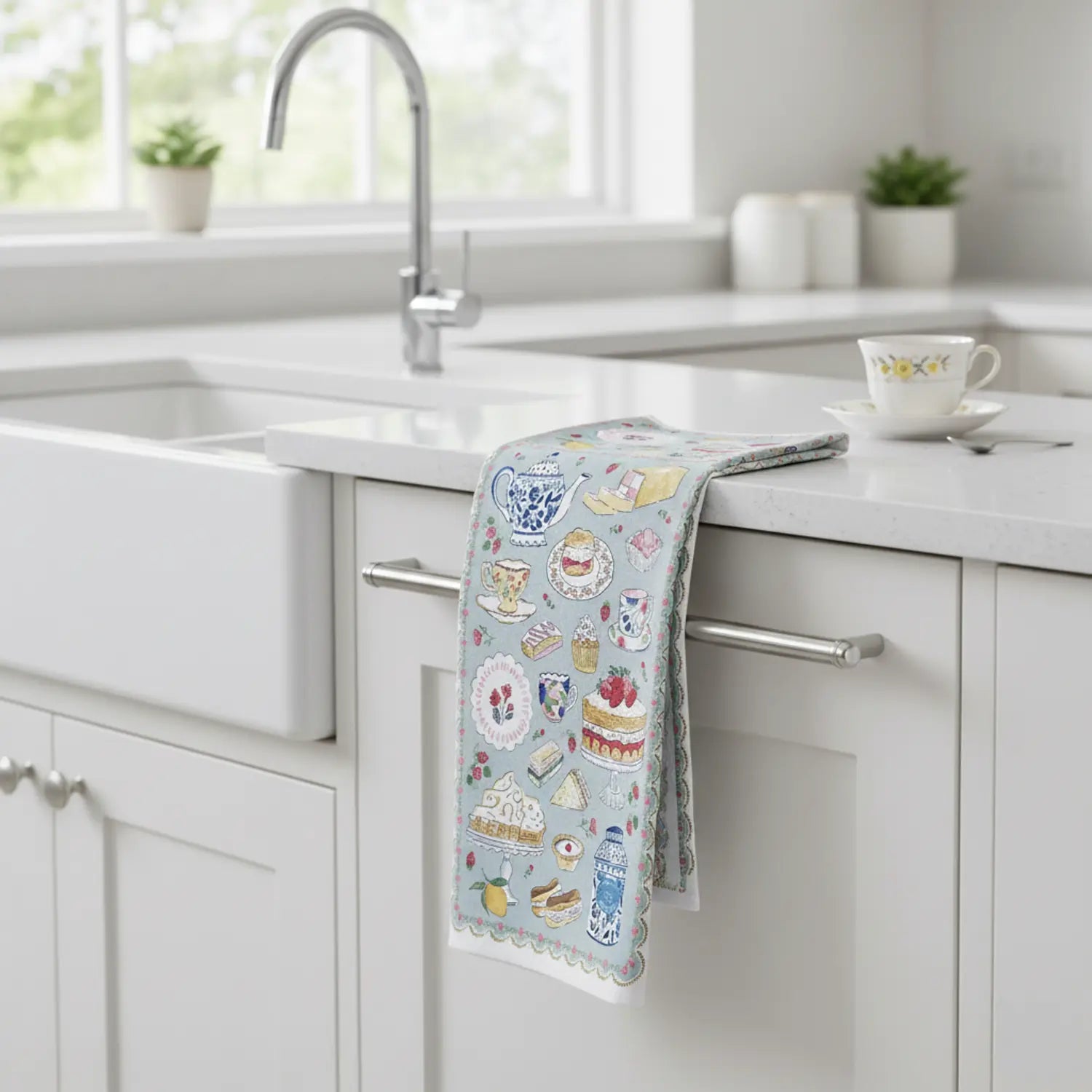 Afternoon Tea Cotton Tea Towel by Ulster Weavers