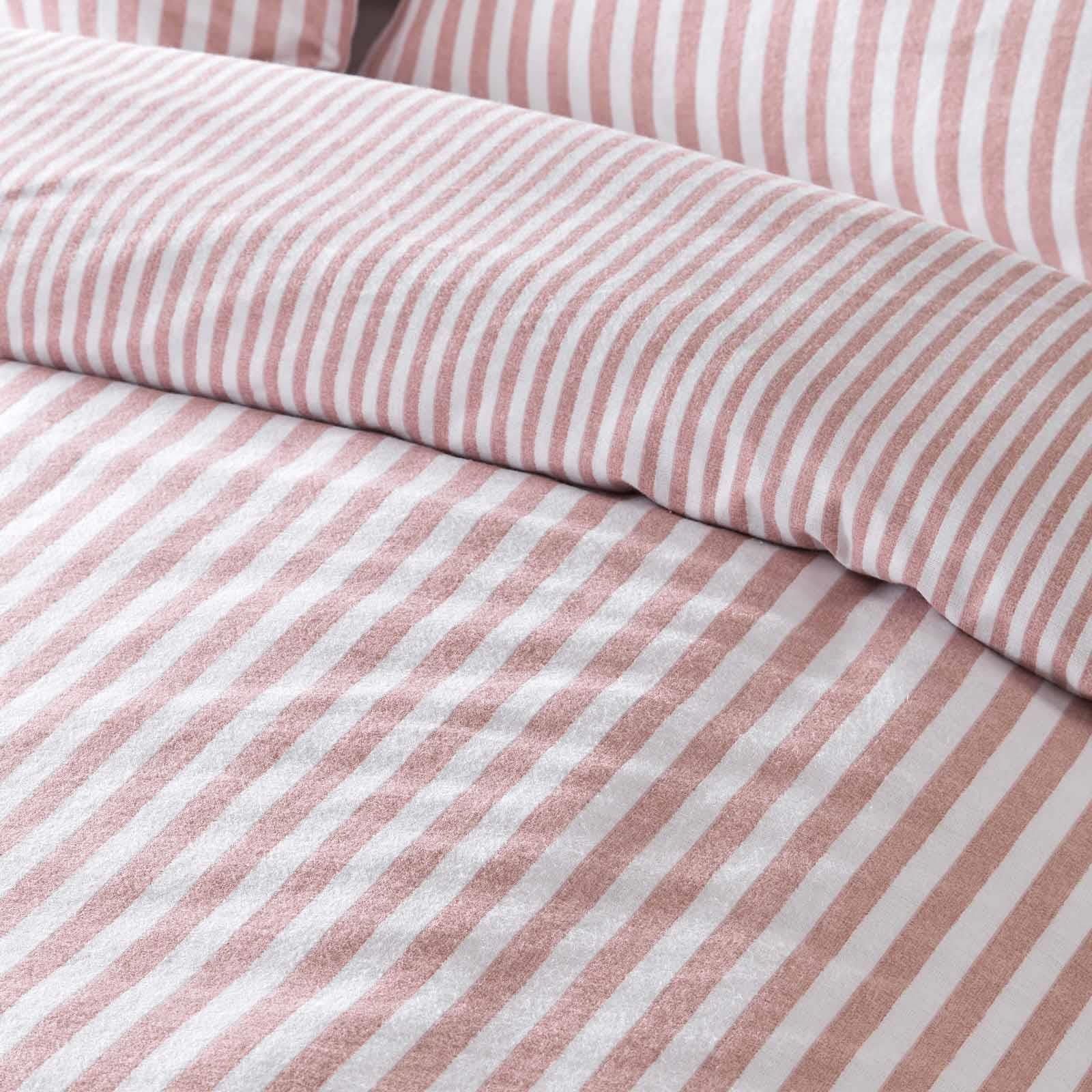 Brushed Cotton Flannelette Stripe Duvet Cover Set by Catherine Lansfield