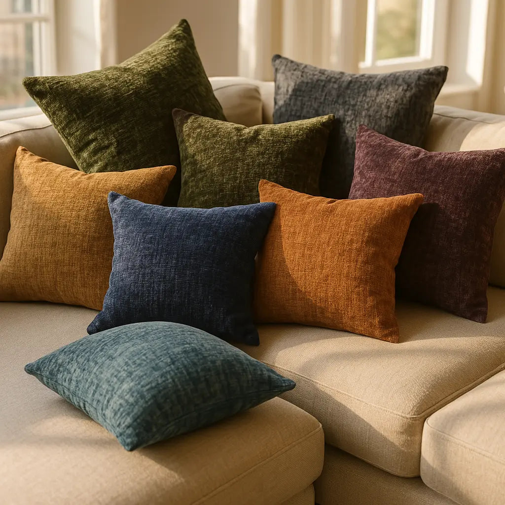 Belmont Chenille Cushion Cover and Filled Cushion by Sundour