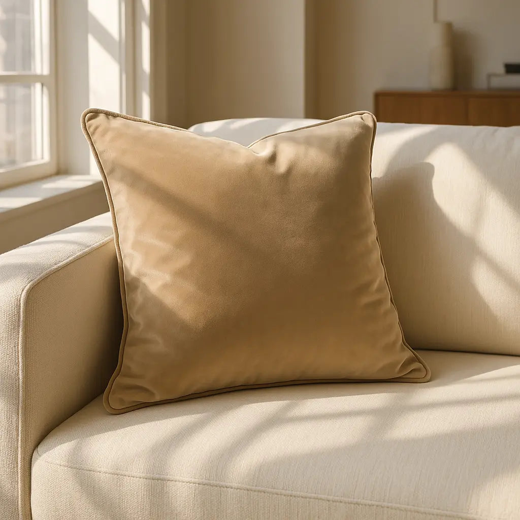 Berkshire Velvet Cushion Cover and Filled Cushion 22" x 22" (55cm x 55cm) by Sundour