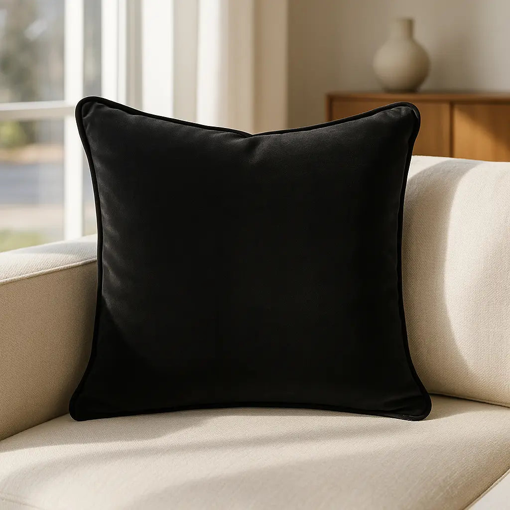 Berkshire Velvet Cushion Cover and Filled Cushion 22" x 22" (55cm x 55cm) by Sundour