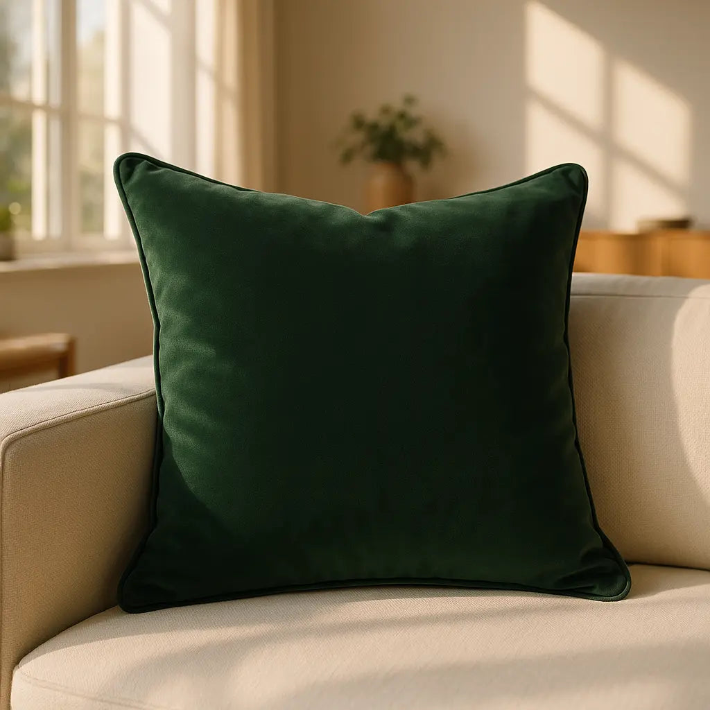 Berkshire Velvet Cushion Cover and Filled Cushion 22" x 22" (55cm x 55cm) by Sundour