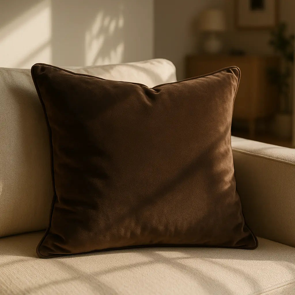 Berkshire Velvet Cushion Cover and Filled Cushion 22" x 22" (55cm x 55cm) by Sundour