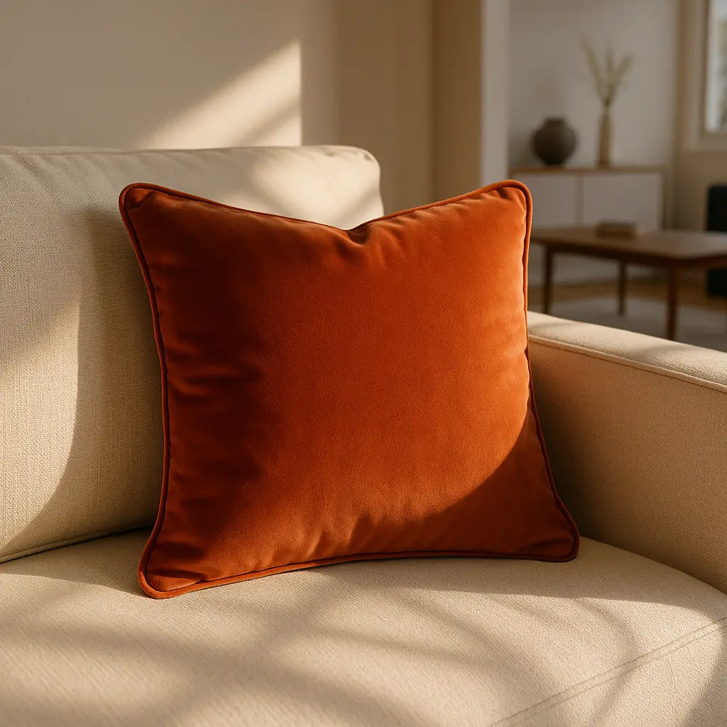 Berkshire Velvet Cushion Cover and Filled Cushion 22" x 22" (55cm x 55cm) by Sundour