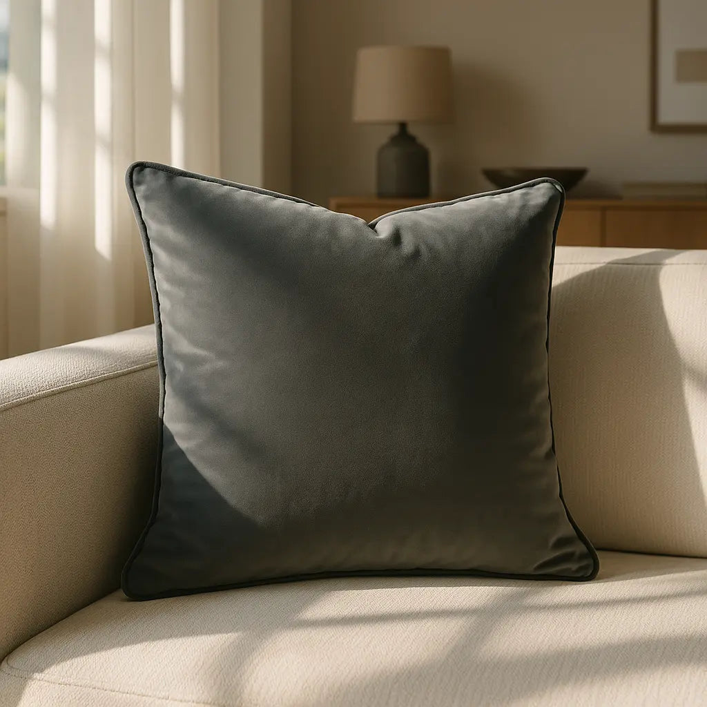 Berkshire Velvet Cushion Cover and Filled Cushion 22" x 22" (55cm x 55cm) by Sundour