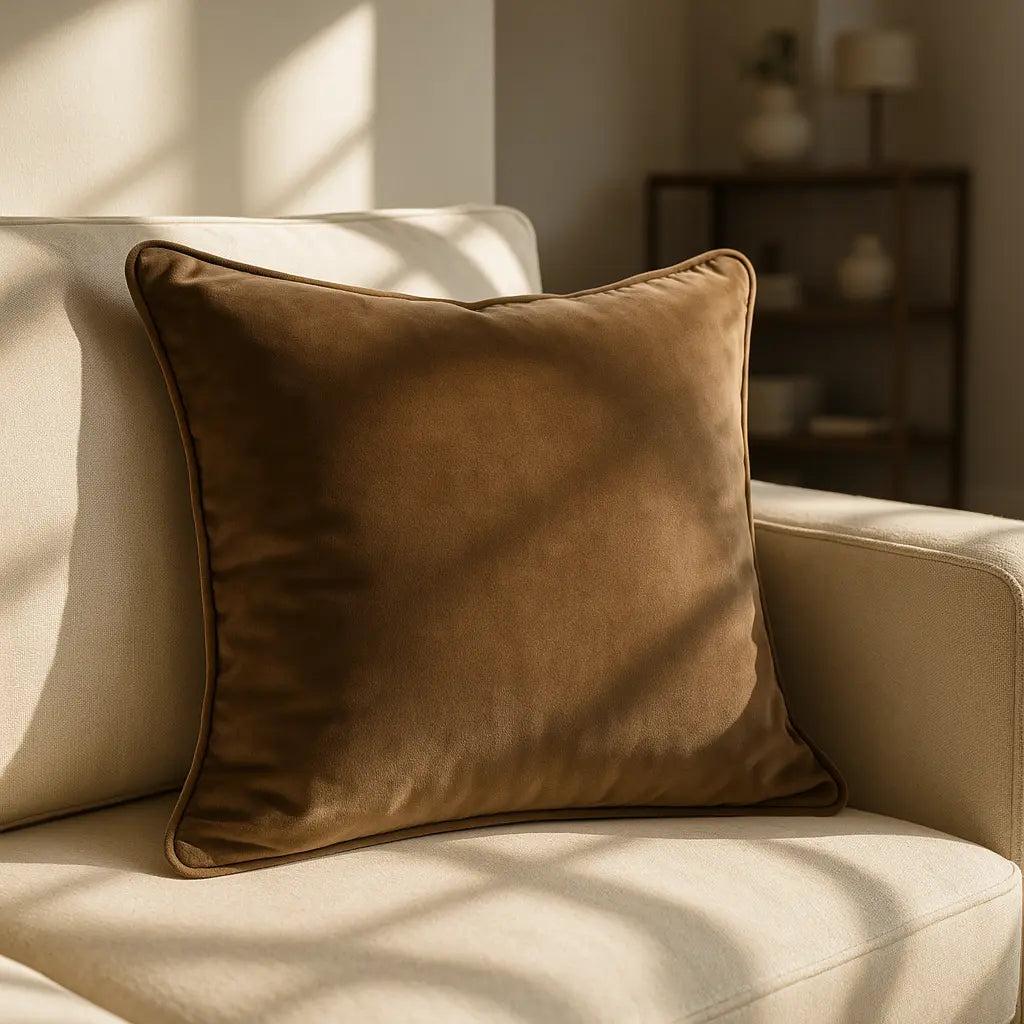 Berkshire Velvet Cushion Cover and Filled Cushion 22" x 22" (55cm x 55cm) by Sundour