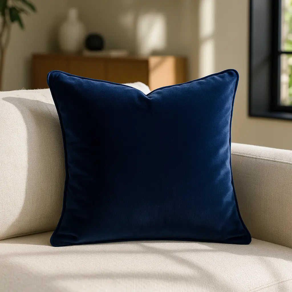 Berkshire Velvet Cushion Cover and Filled Cushion 22" x 22" (55cm x 55cm) by Sundour