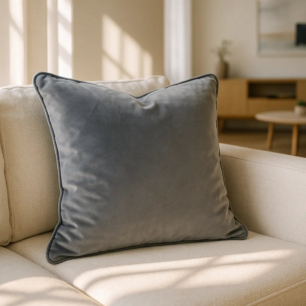 Berkshire Velvet Cushion Cover and Filled Cushion 22" x 22" (55cm x 55cm) by Sundour