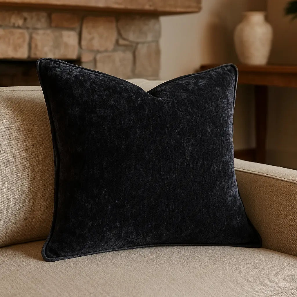 Ripple Plush Velvet Cushion Cover 20" x 20" by Paoletti