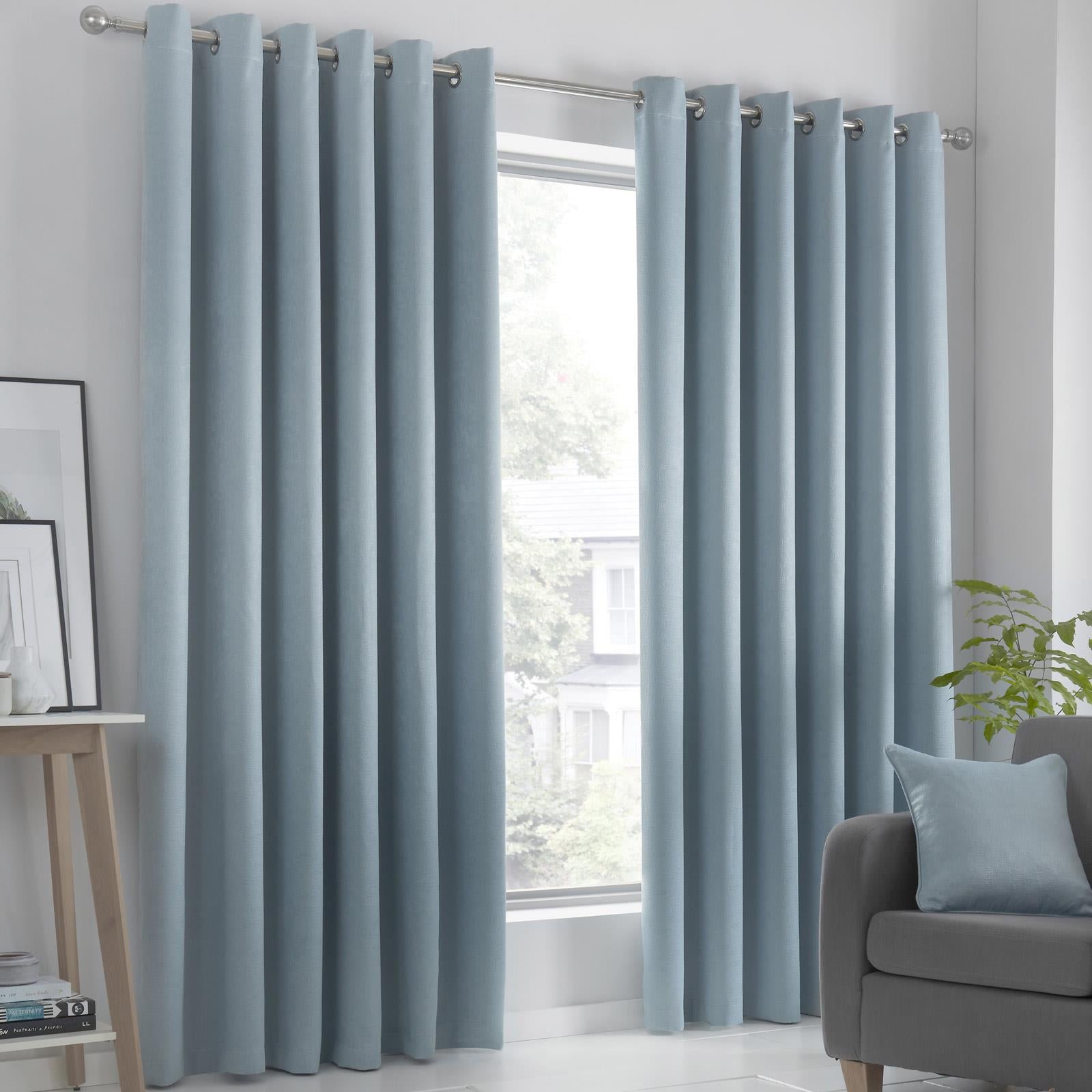 Strata Dim Out Woven Thermal Eyelet Curtains by Fusion
