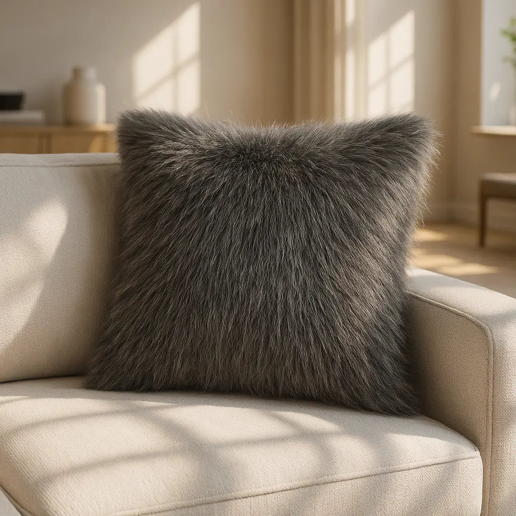 Chelsea Fur Cushion Cover and Filled Cushion 18" x 18" (45cm x 45cm) by Sundour