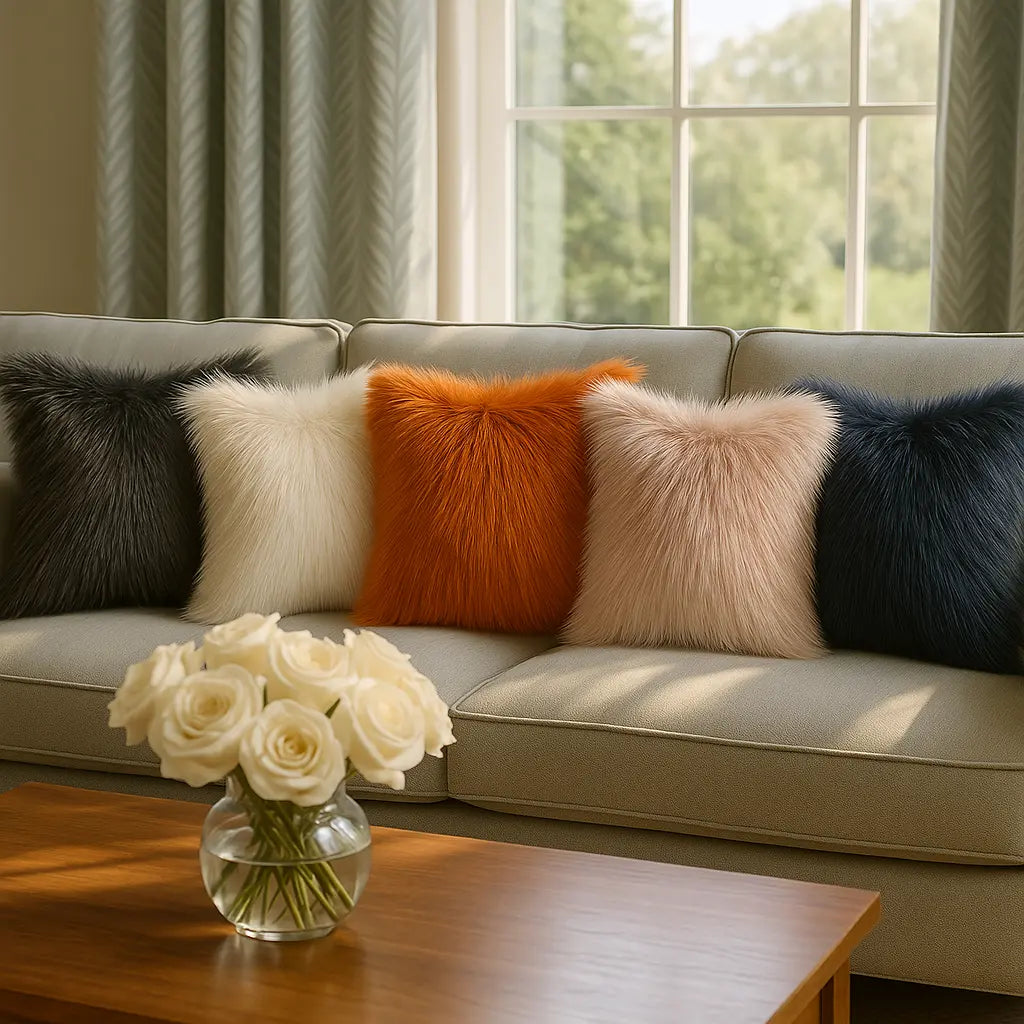 Chelsea Fur Cushion Cover and Filled Cushion 18" x 18" (45cm x 45cm) by Sundour