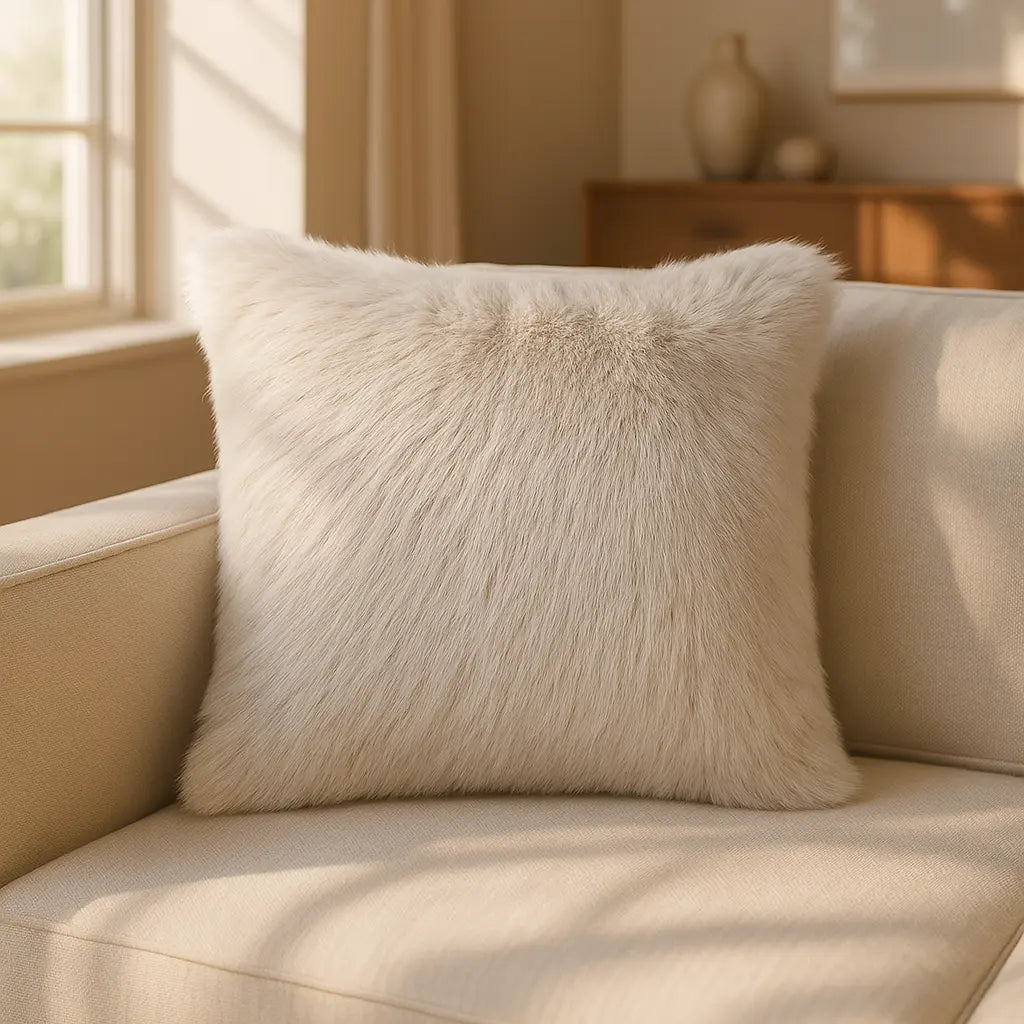 Chelsea Fur Cushion Cover and Filled Cushion 18" x 18" (45cm x 45cm) by Sundour