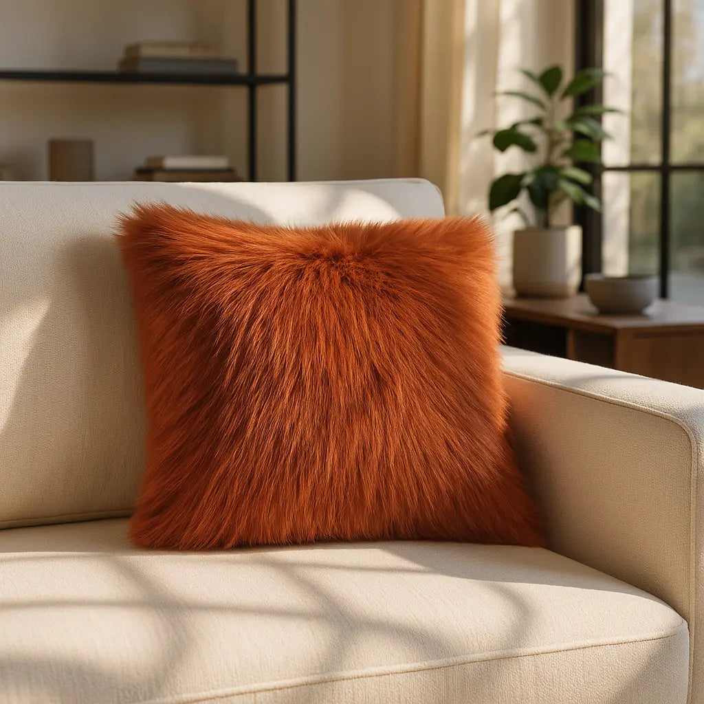 Chelsea Fur Cushion Cover and Filled Cushion 18" x 18" (45cm x 45cm) by Sundour