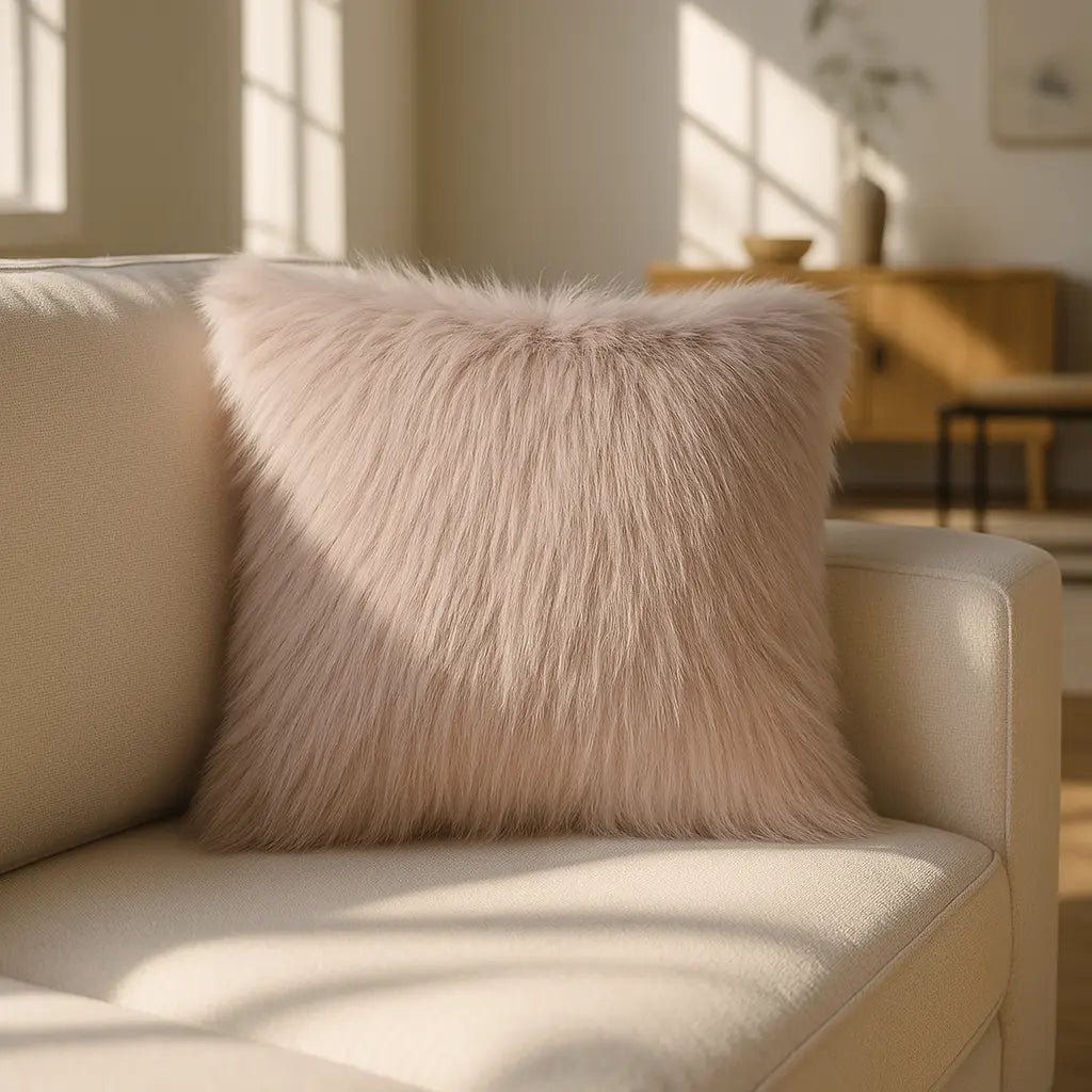 Chelsea Fur Cushion Cover and Filled Cushion 18" x 18" (45cm x 45cm) by Sundour
