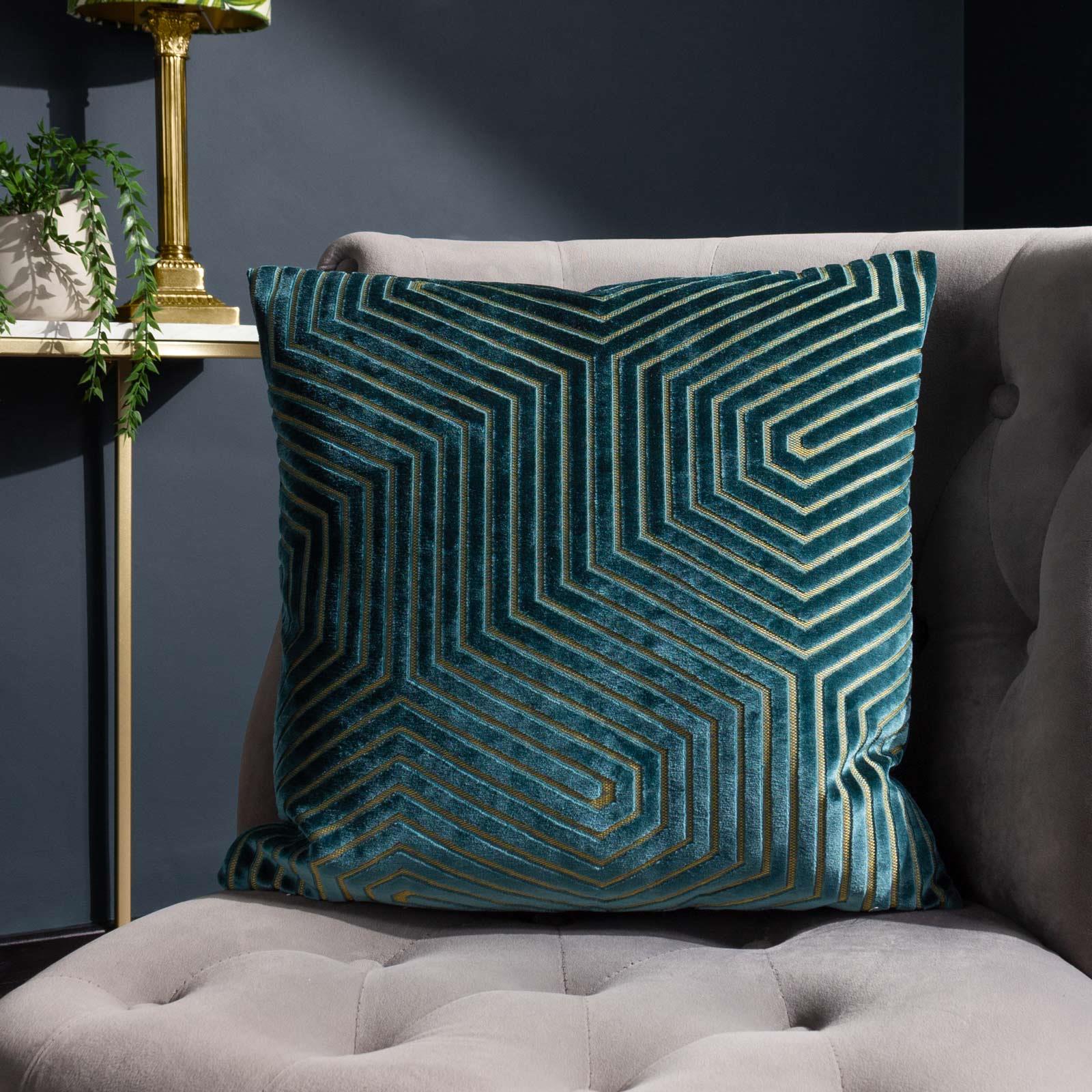 Evoke Cut Velvet Cushion Cover 18" x 18" by Paoletti