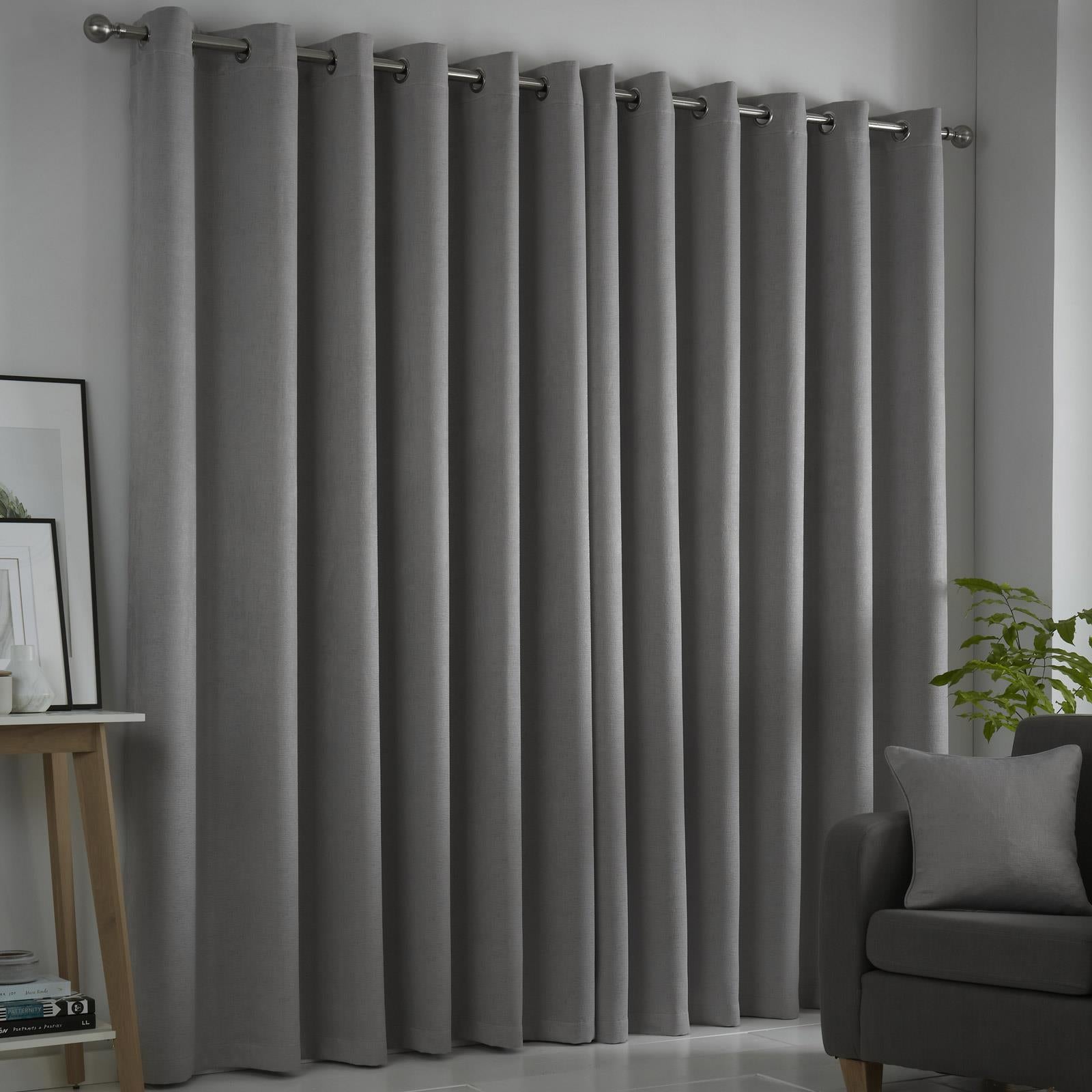 Strata Dim Out Woven Thermal Eyelet Curtains by Fusion