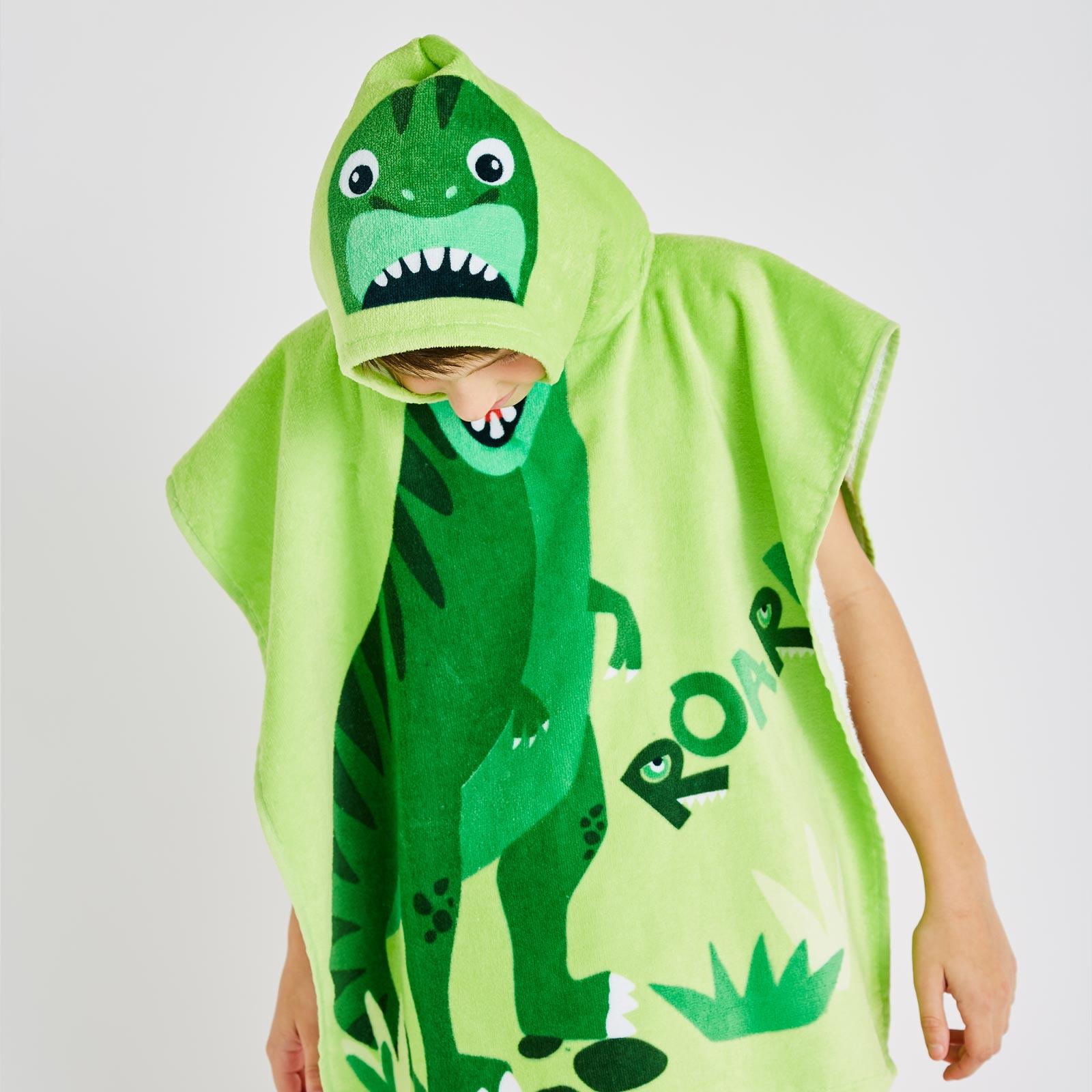 Dinosaur Kids Hooded Towel Poncho by Catherine Lansfield
