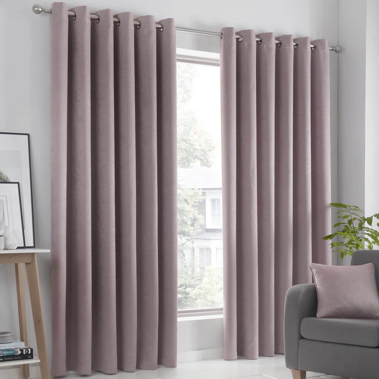 Strata Dim Out Woven Thermal Eyelet Curtains by Fusion